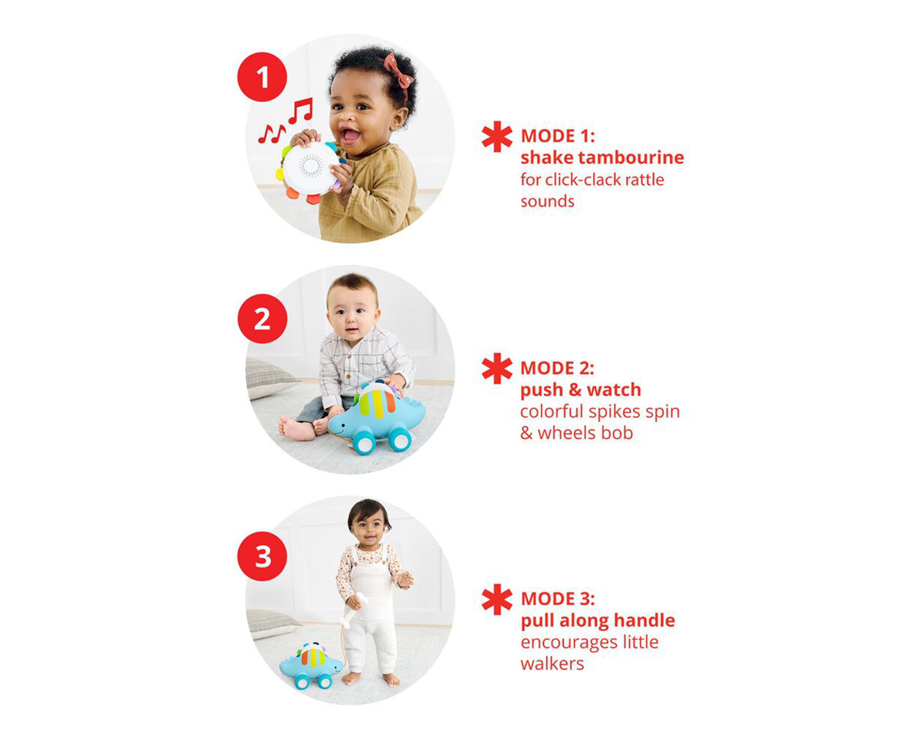 Explore More Shaking Stegasaurus 3-in-1 Musical Toy