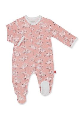 Baby Girls Cherry Blossom Footie Pajamas