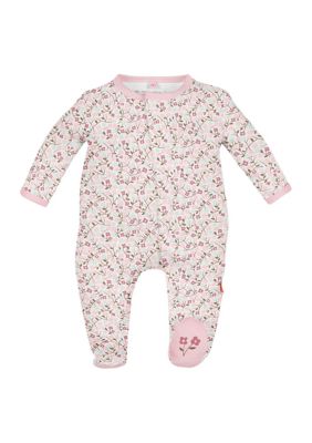 Baby Girls Bedford Floral Printed Magnetic Footie Pajamas