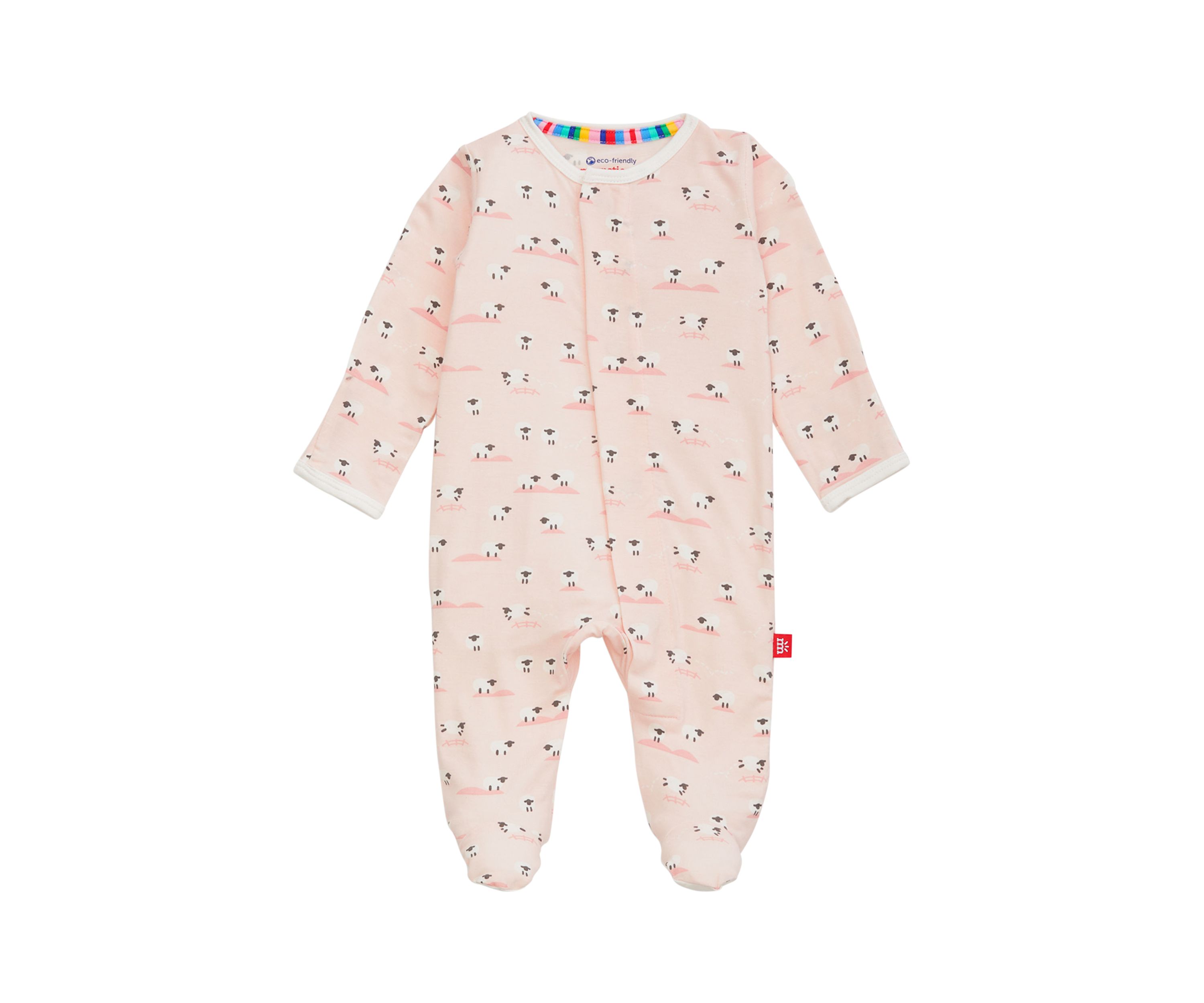 Baby Girls Baa Baa Baby Pink Footie