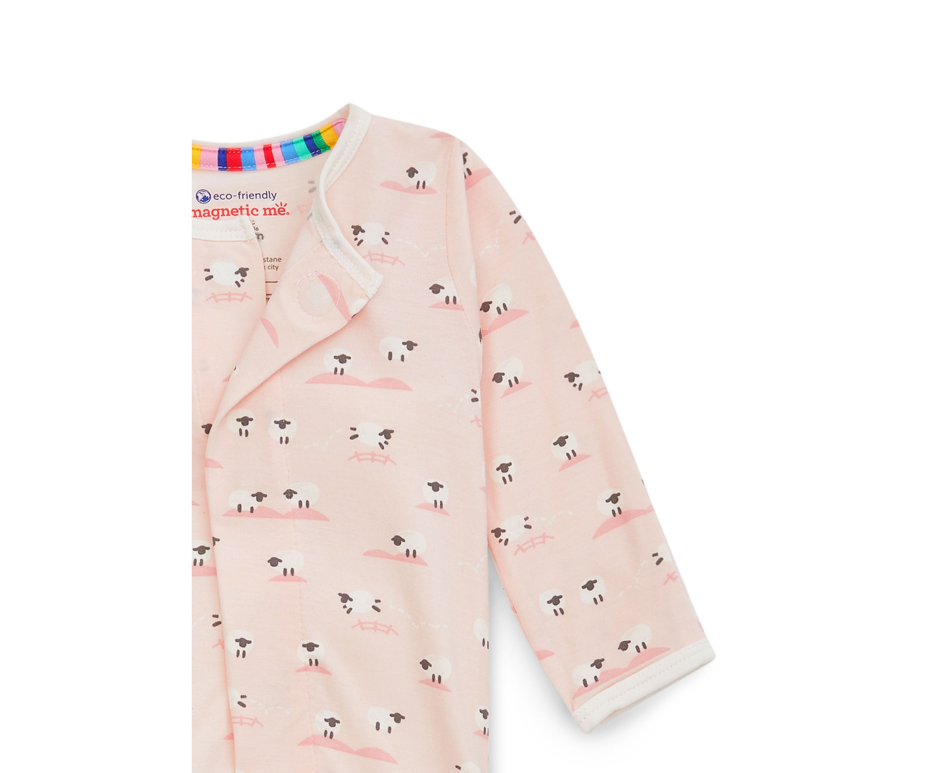 Baby Girls Baa Baa Baby Pink Footie
