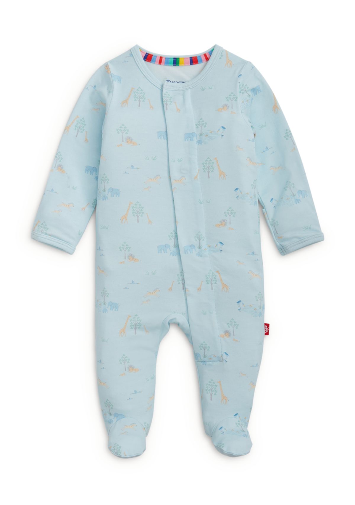 Baby Boys Blue Serene Safari Footie Pajama