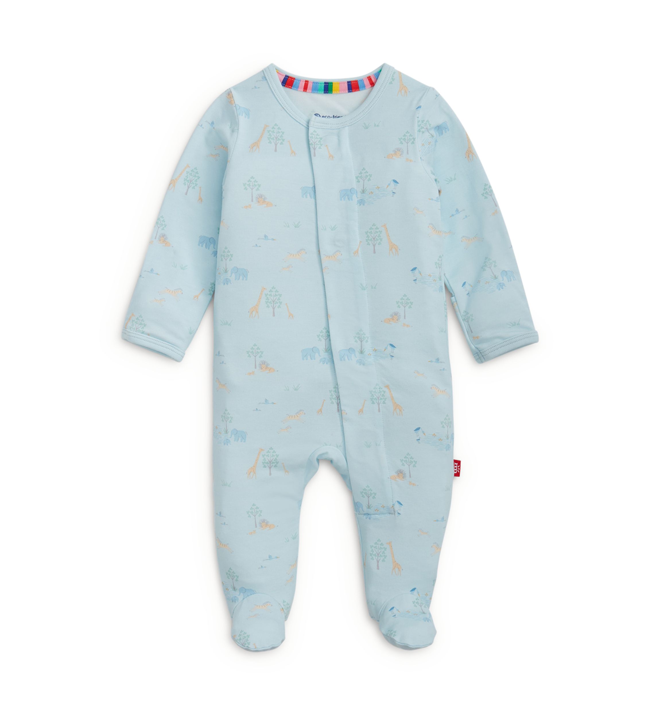 Baby Boys Blue Serene Safari Footie Pajama