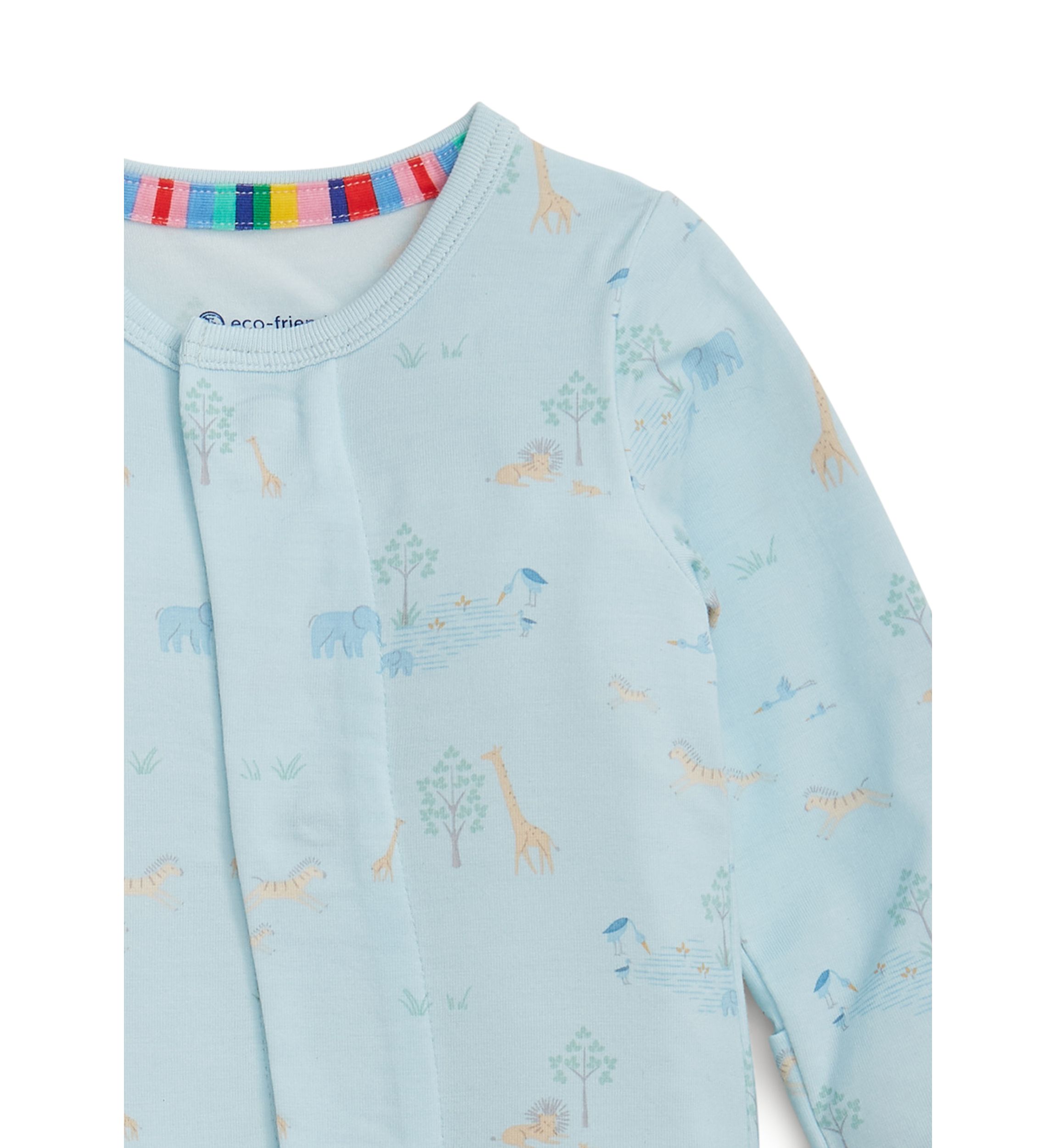 Baby Boys Blue Serene Safari Footie Pajama