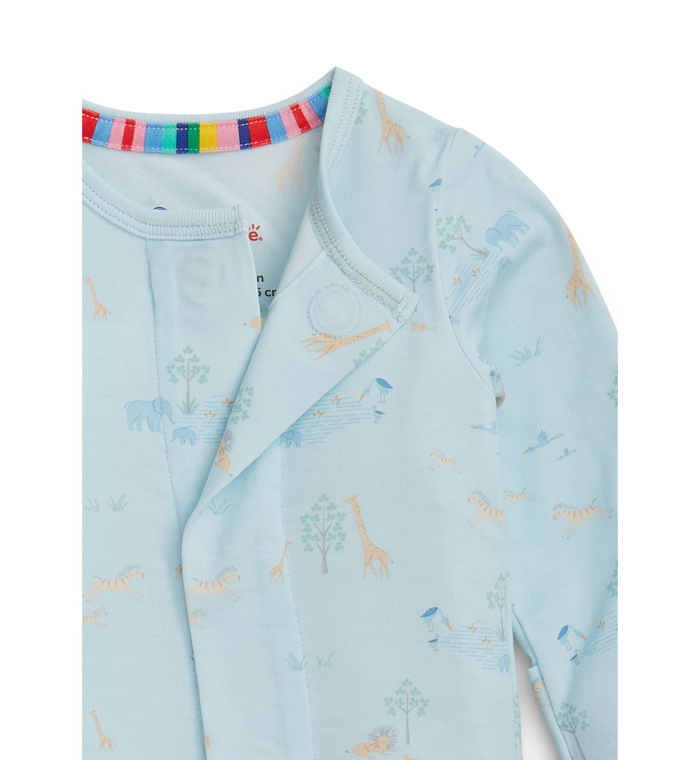 Baby Boys Blue Serene Safari Footie Pajama
