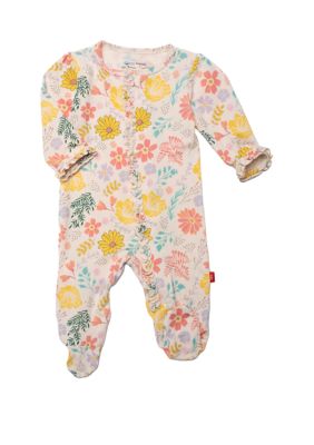 Magnetic Me Baby Girls Primrose Ruched Ruffle Footie Pajamas | belk