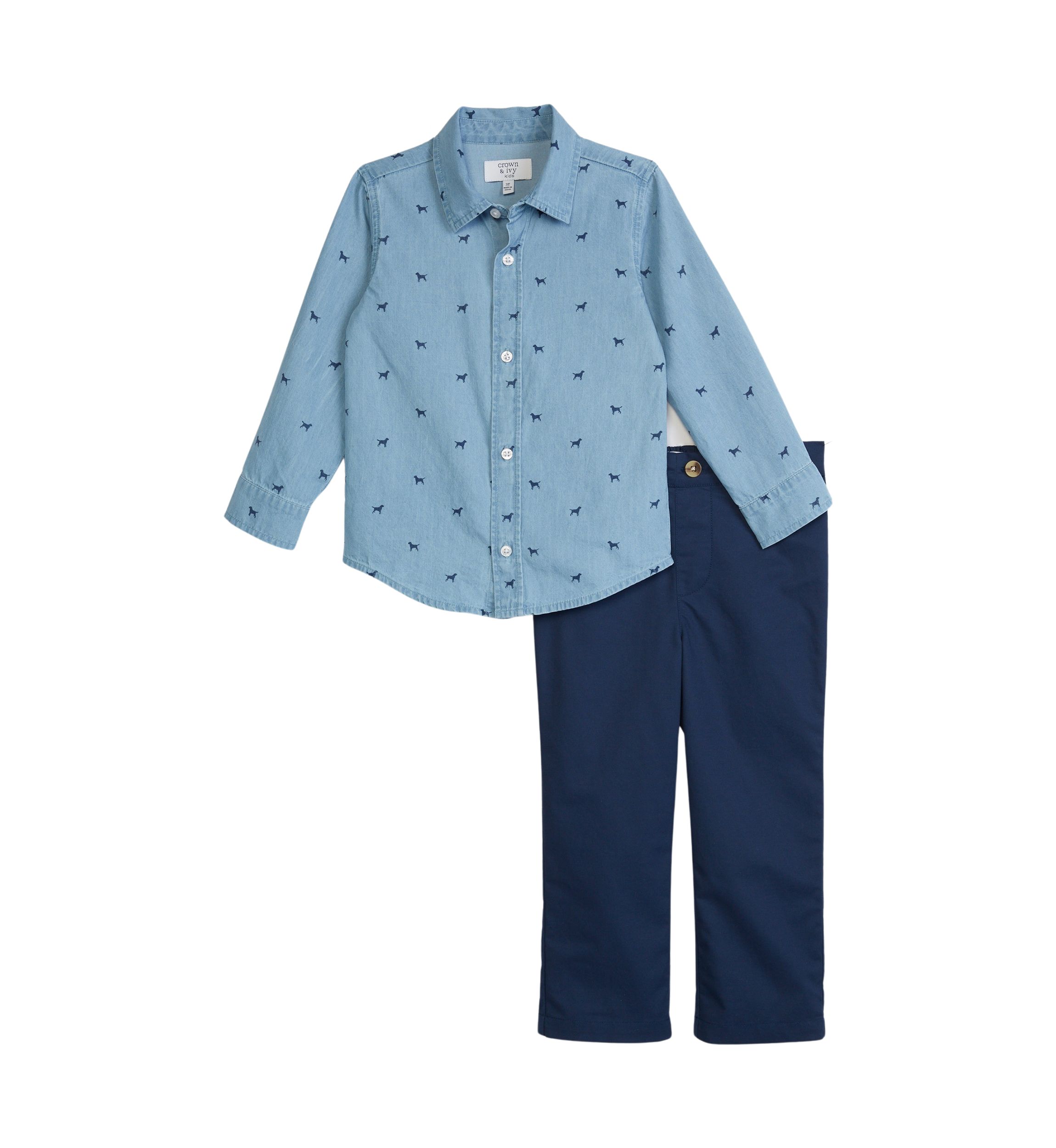 Boys 4-7 Woven Chambray Set 