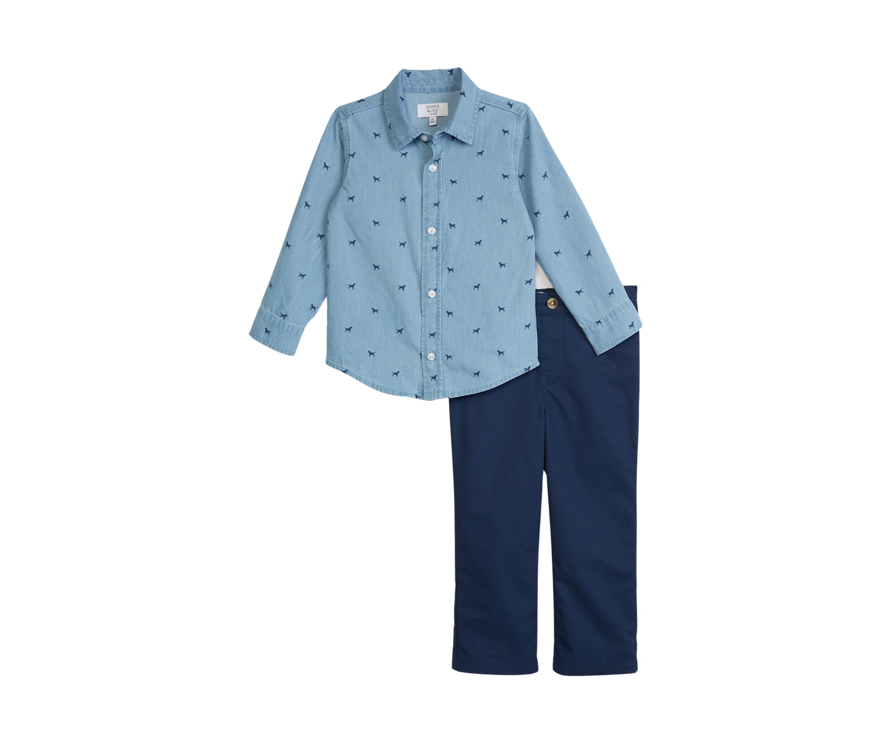Boys 4-7 Woven Chambray Set 