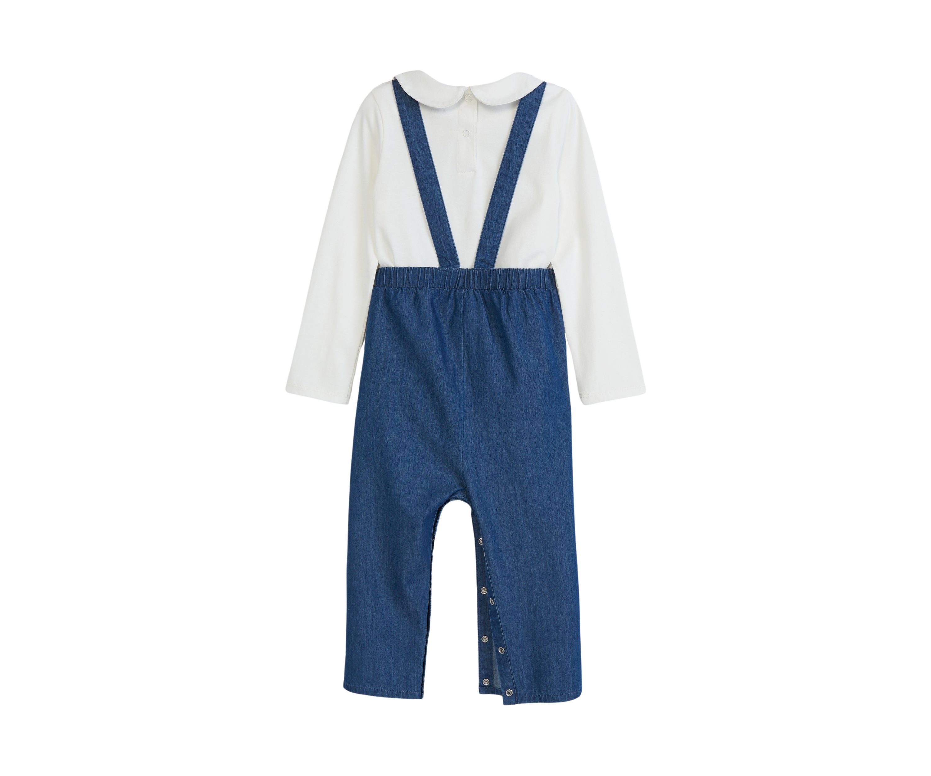 Baby Girls Chambray Overalls Set