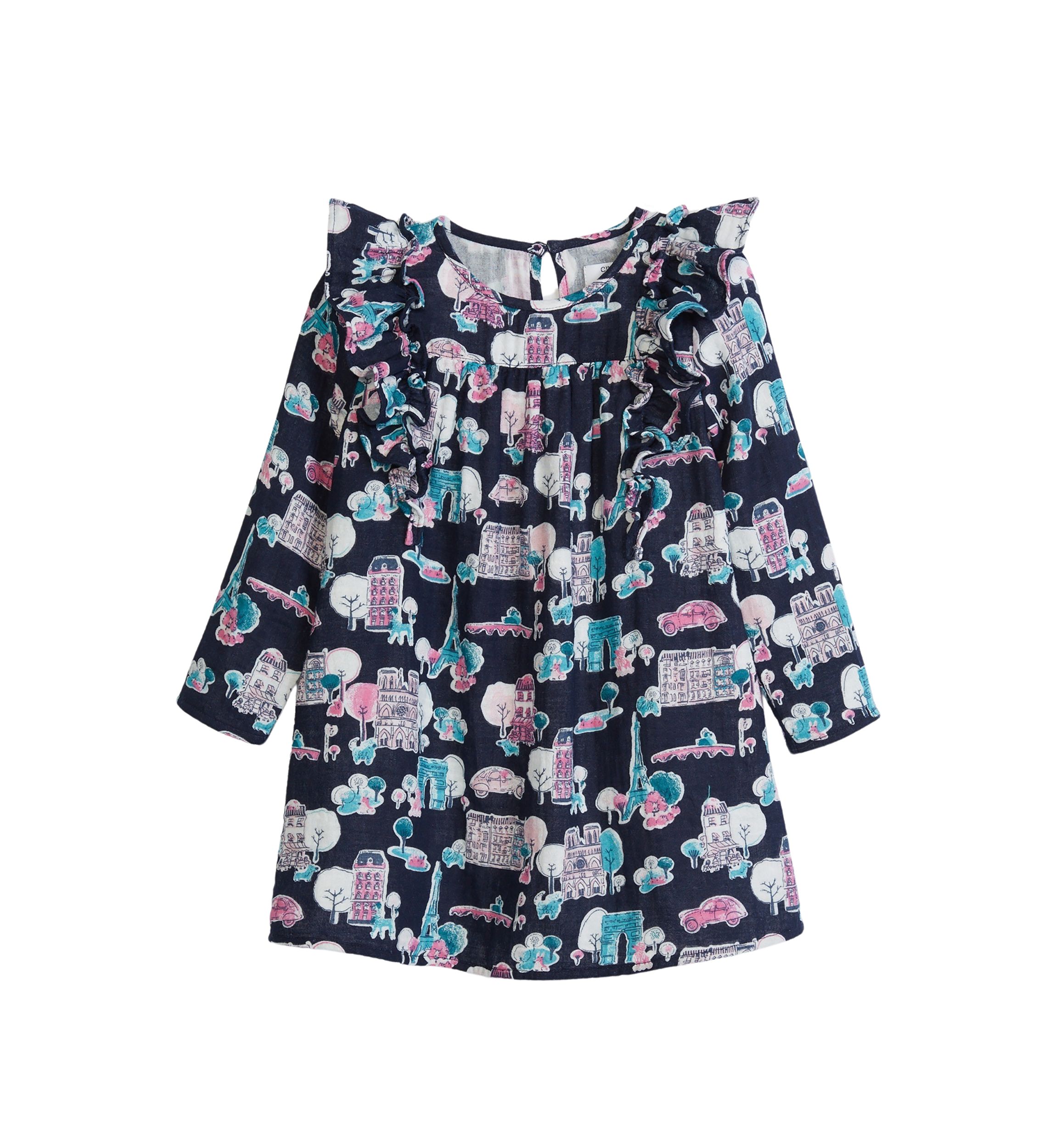 Baby Girls Printed Ruffle Dress