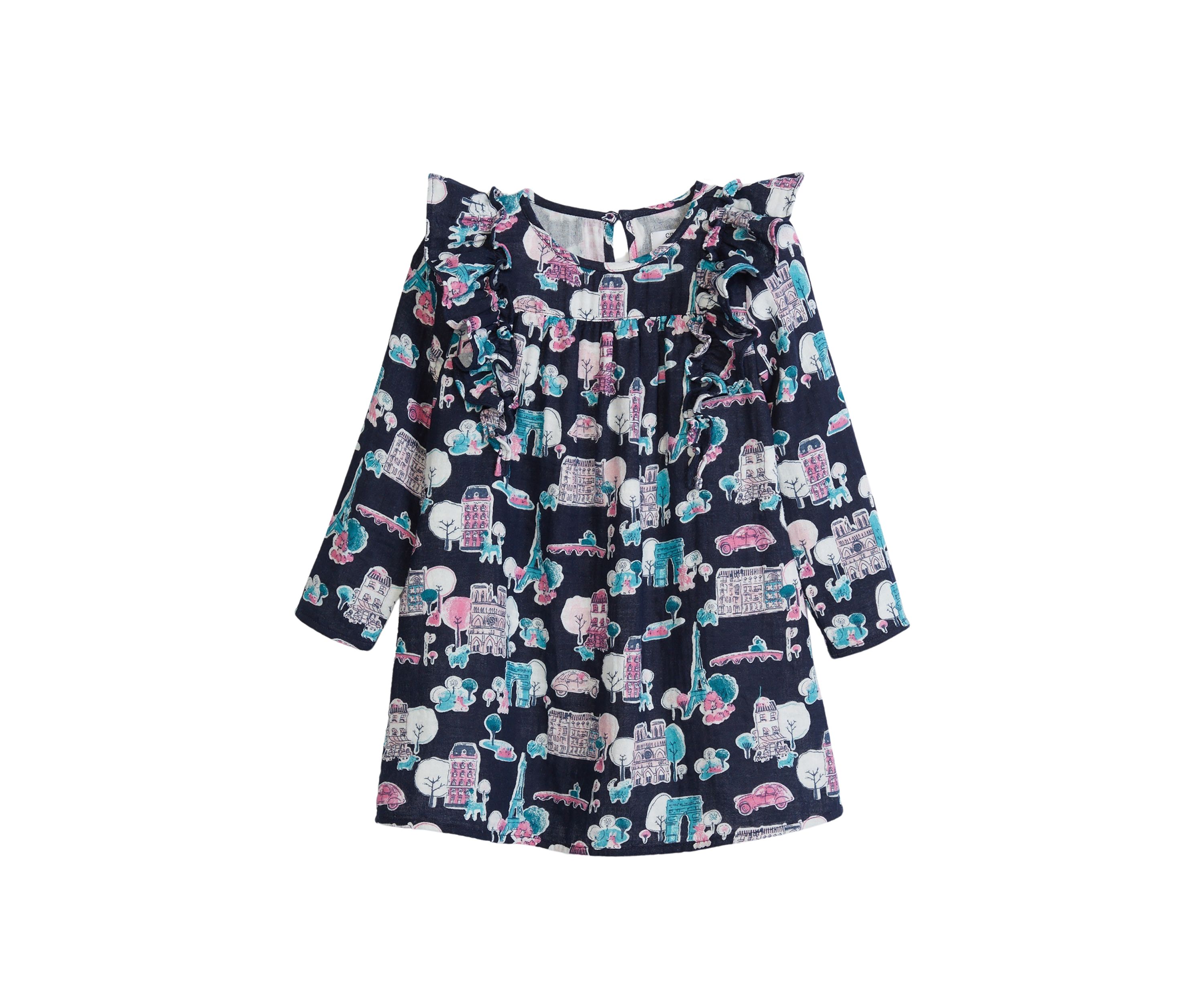 Baby Girls Printed Ruffle Dress