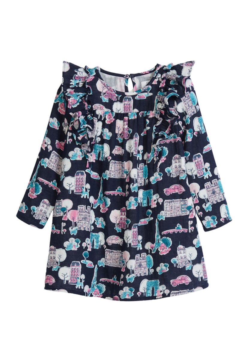 Baby Girls Printed Ruffle Dress