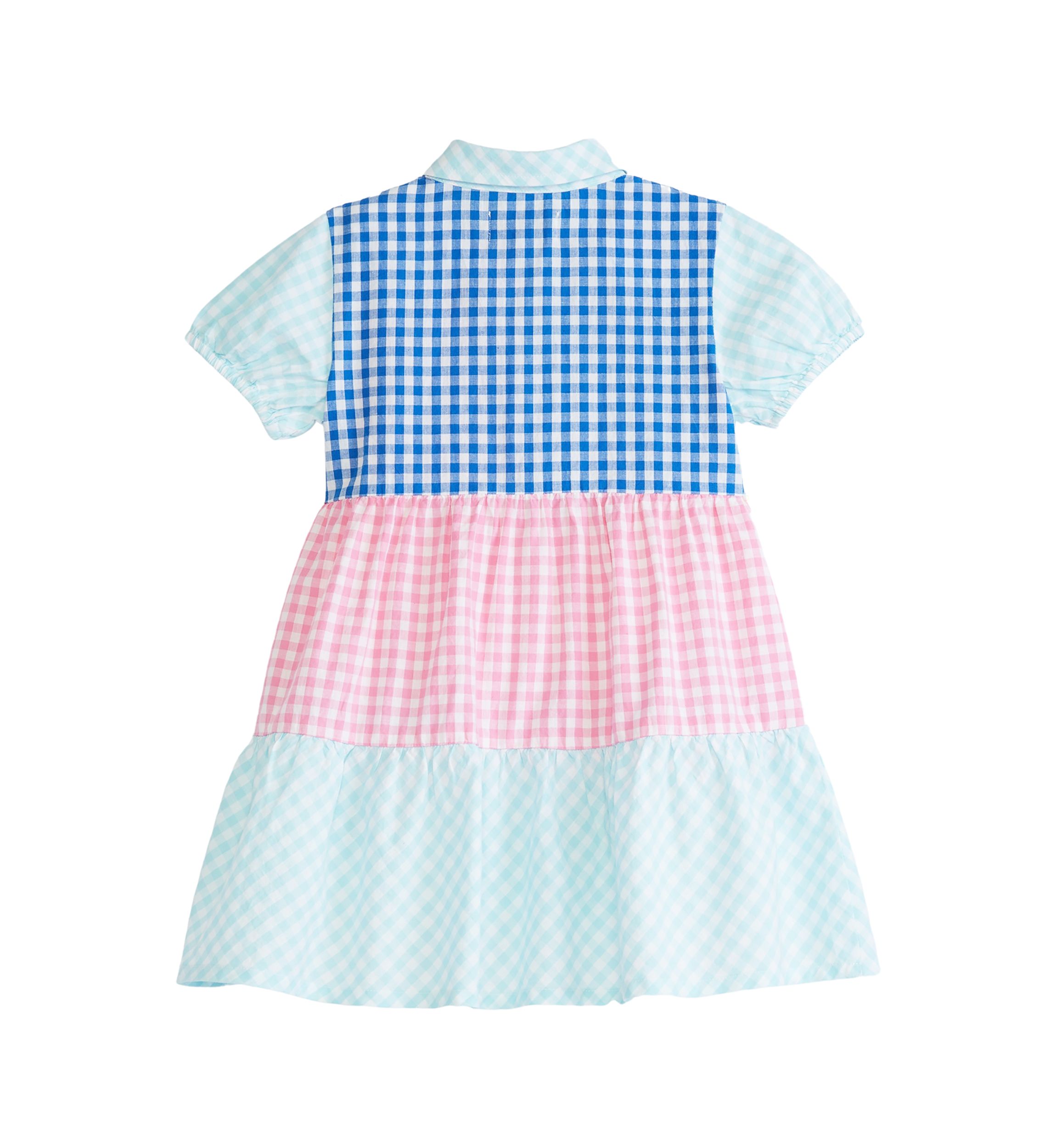 Baby Girls Color Block Gingham Dress