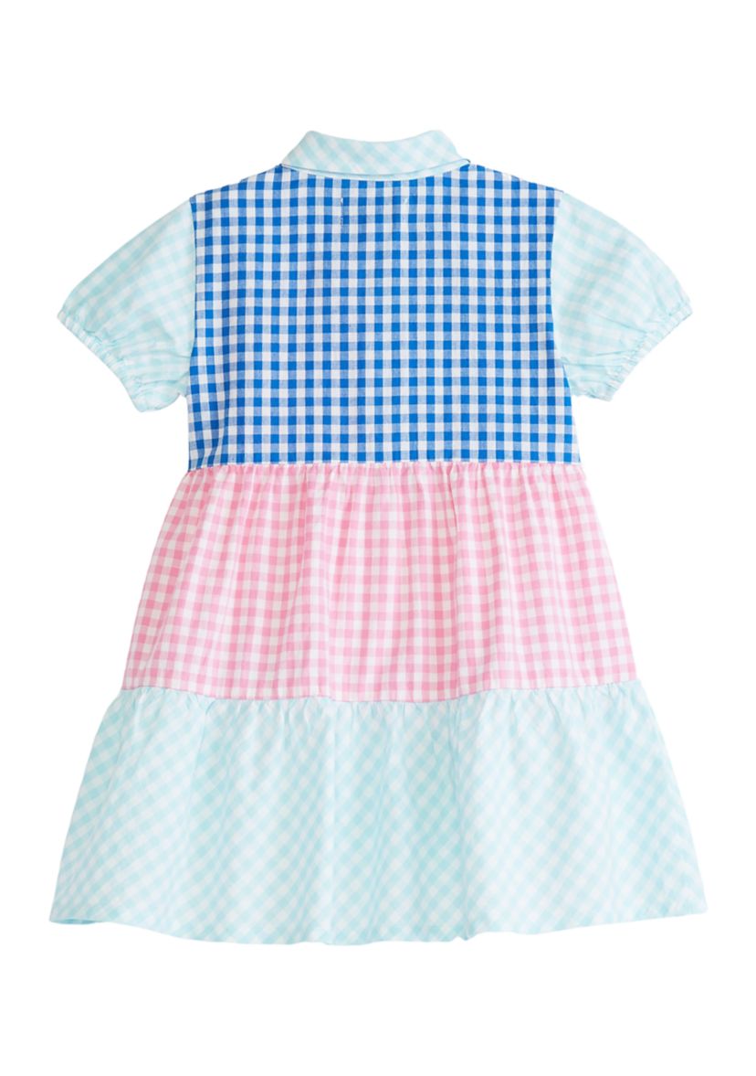 Baby Girls Color Block Gingham Dress