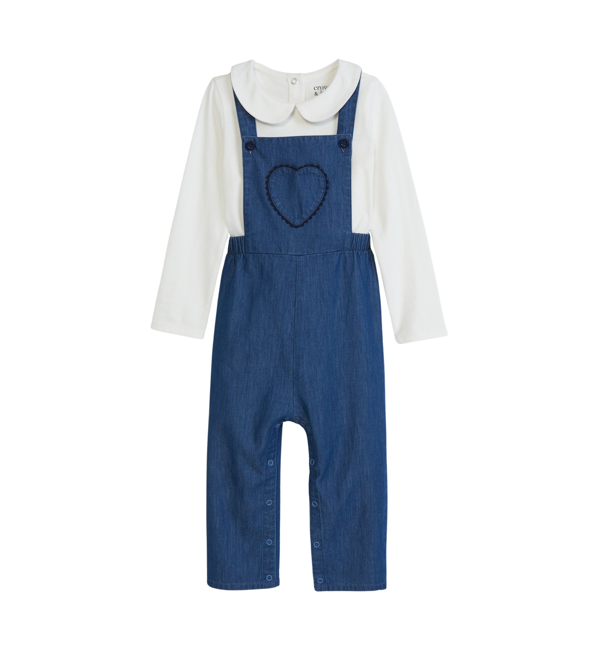 Toddler Girls Chambray Overalls Set