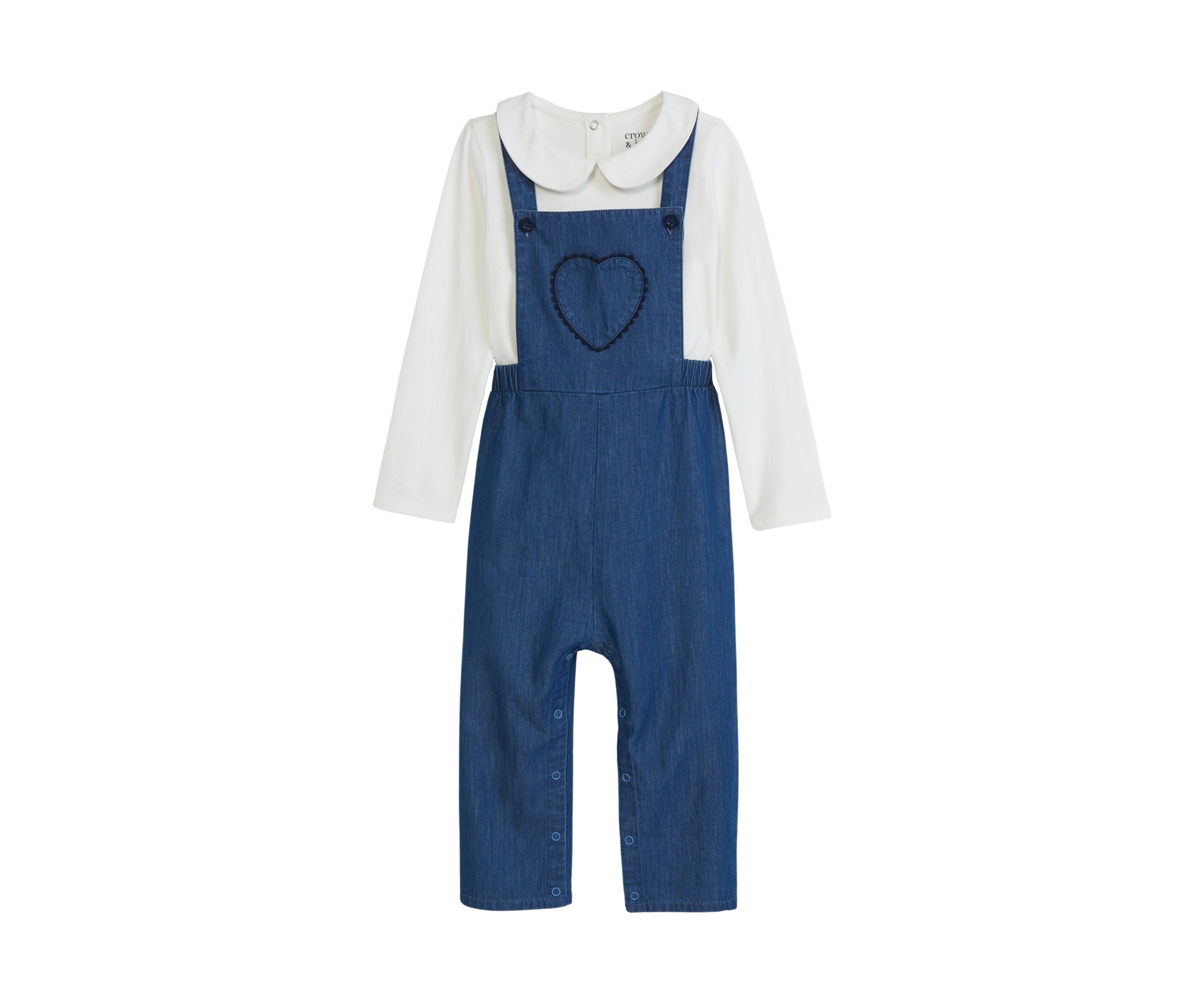 Toddler Girls Chambray Overalls Set