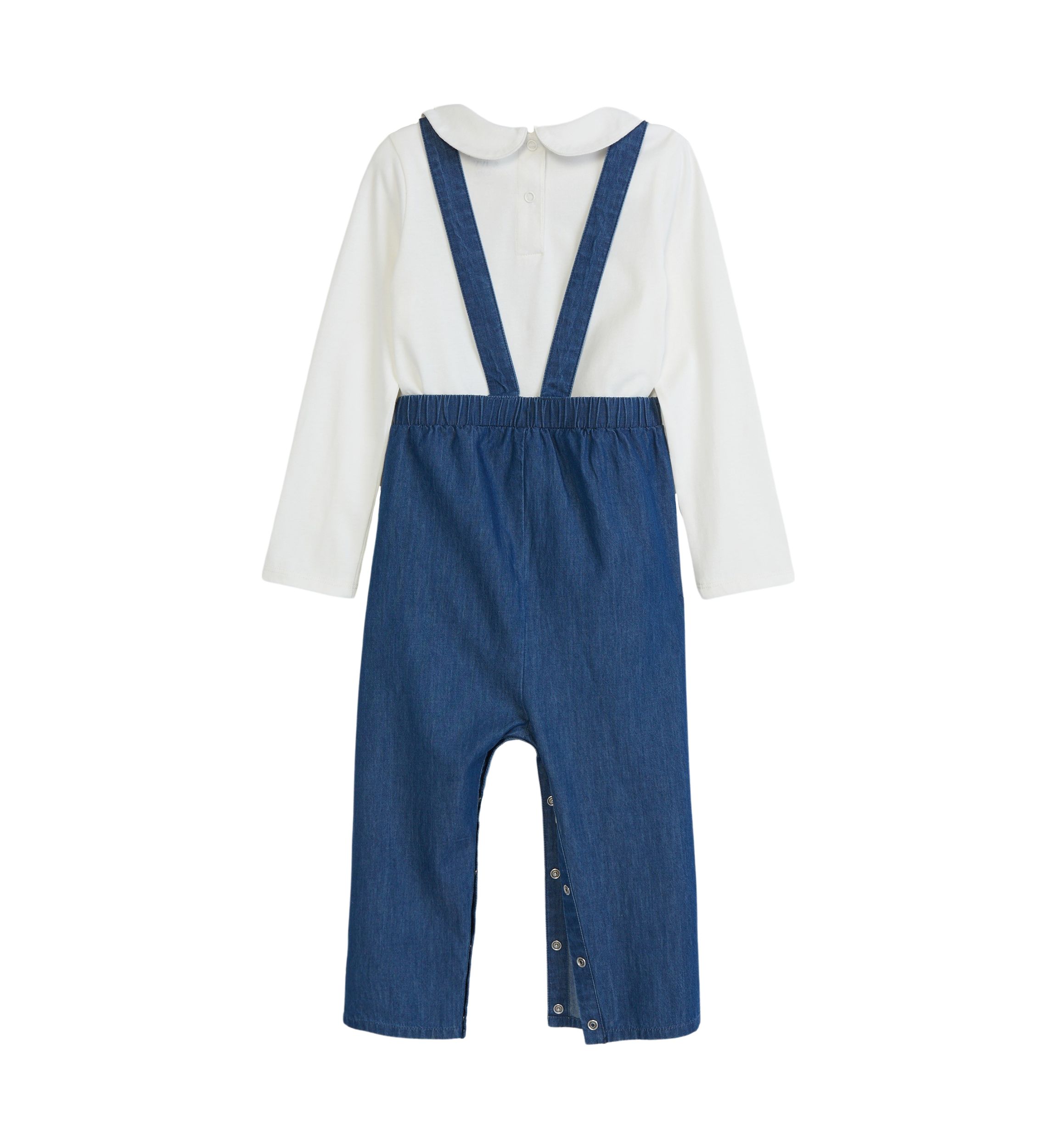 Toddler Girls Chambray Overalls Set