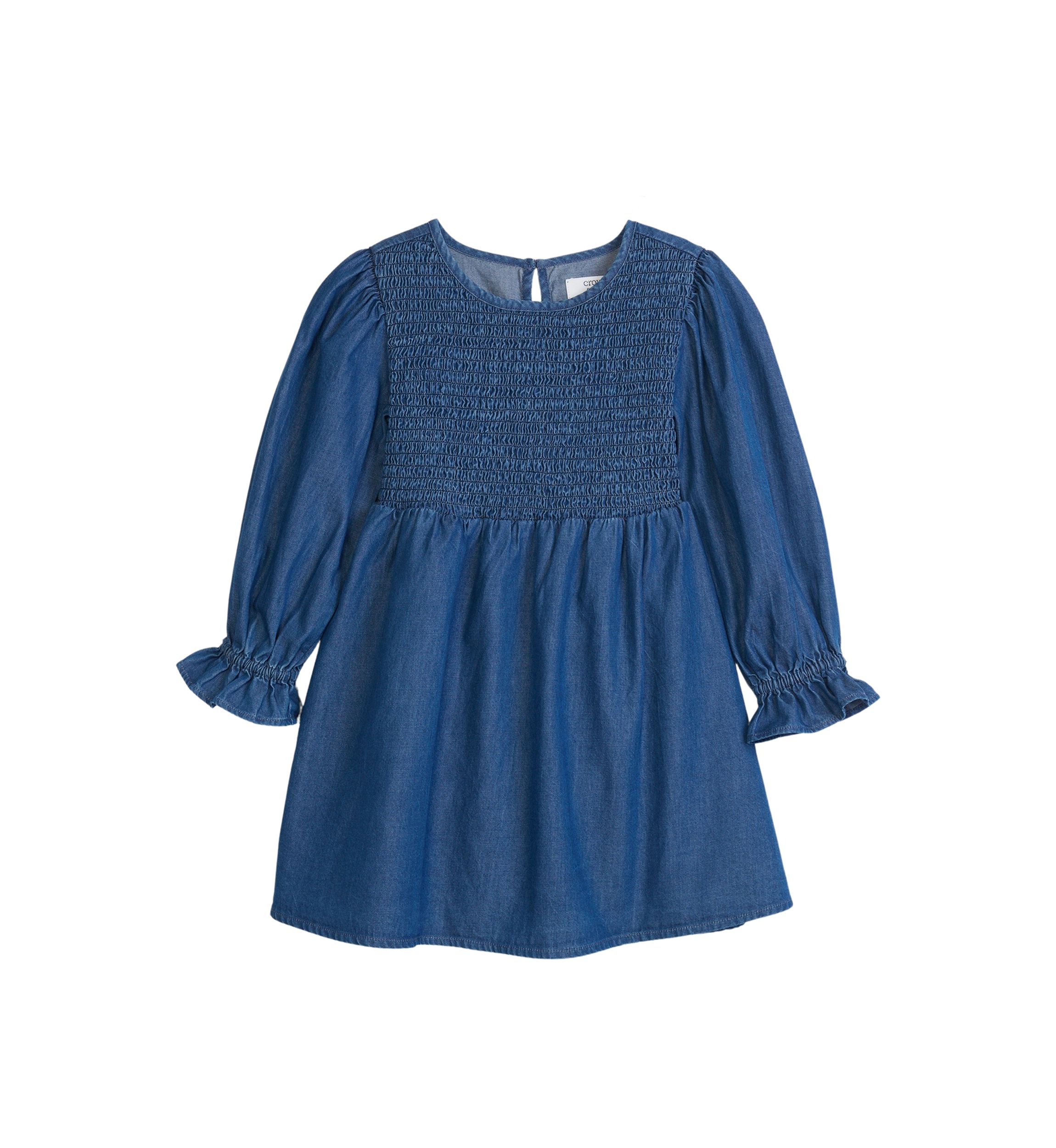 Toddler Girls Smocked Chambray Dress