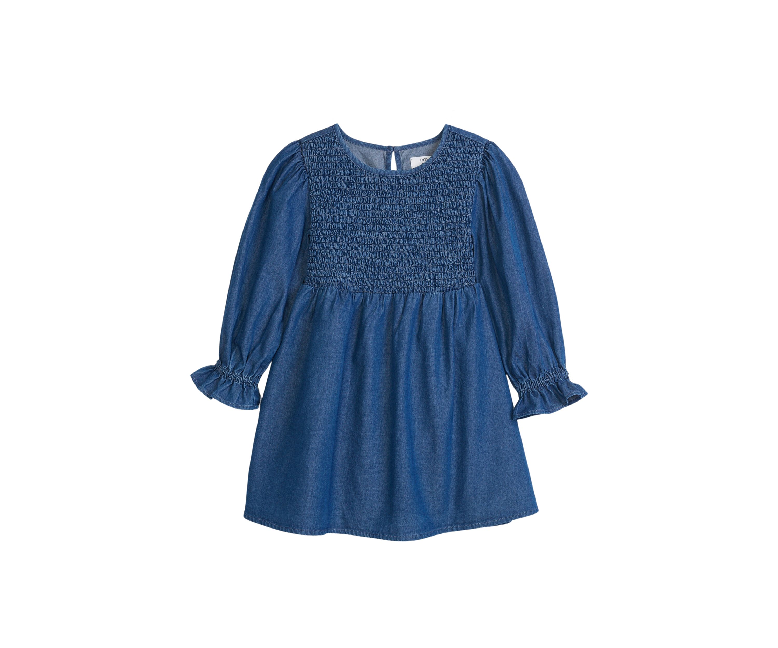Toddler Girls Smocked Chambray Dress