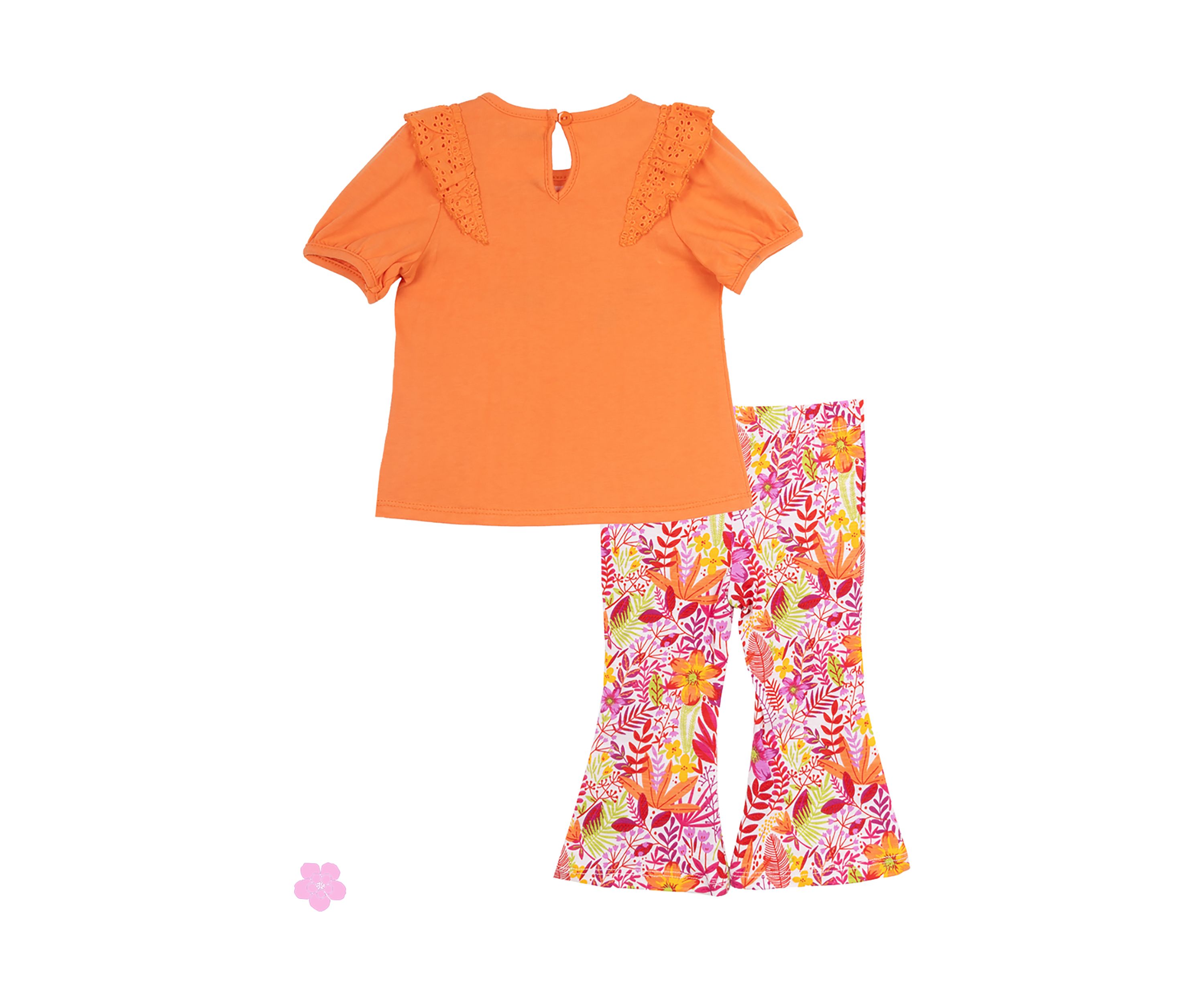 Baby Girls Rainbow Appliqué Top and Printed Pants Set