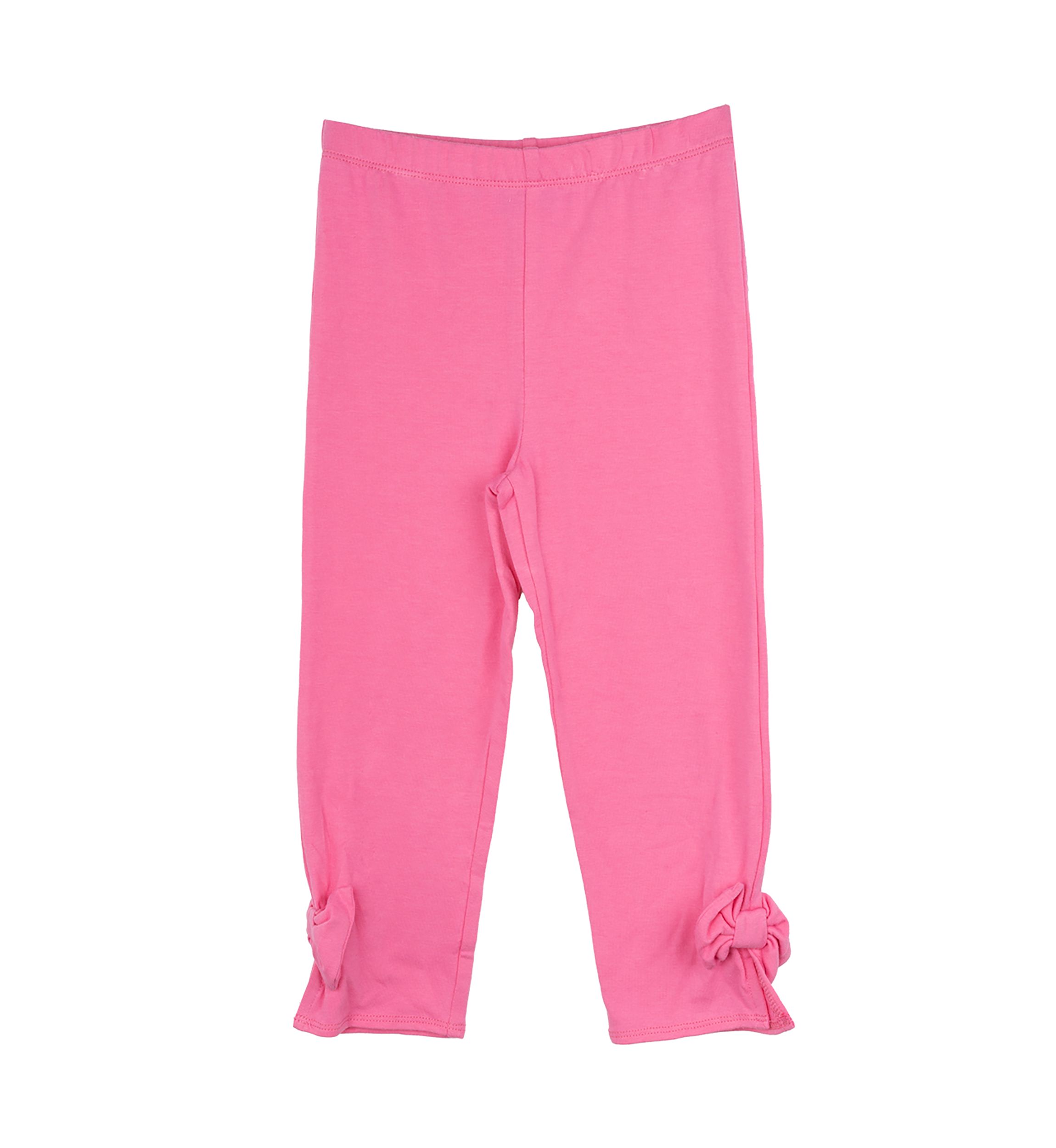 Toddler Girls Solid Pink Leggings with Bow Details