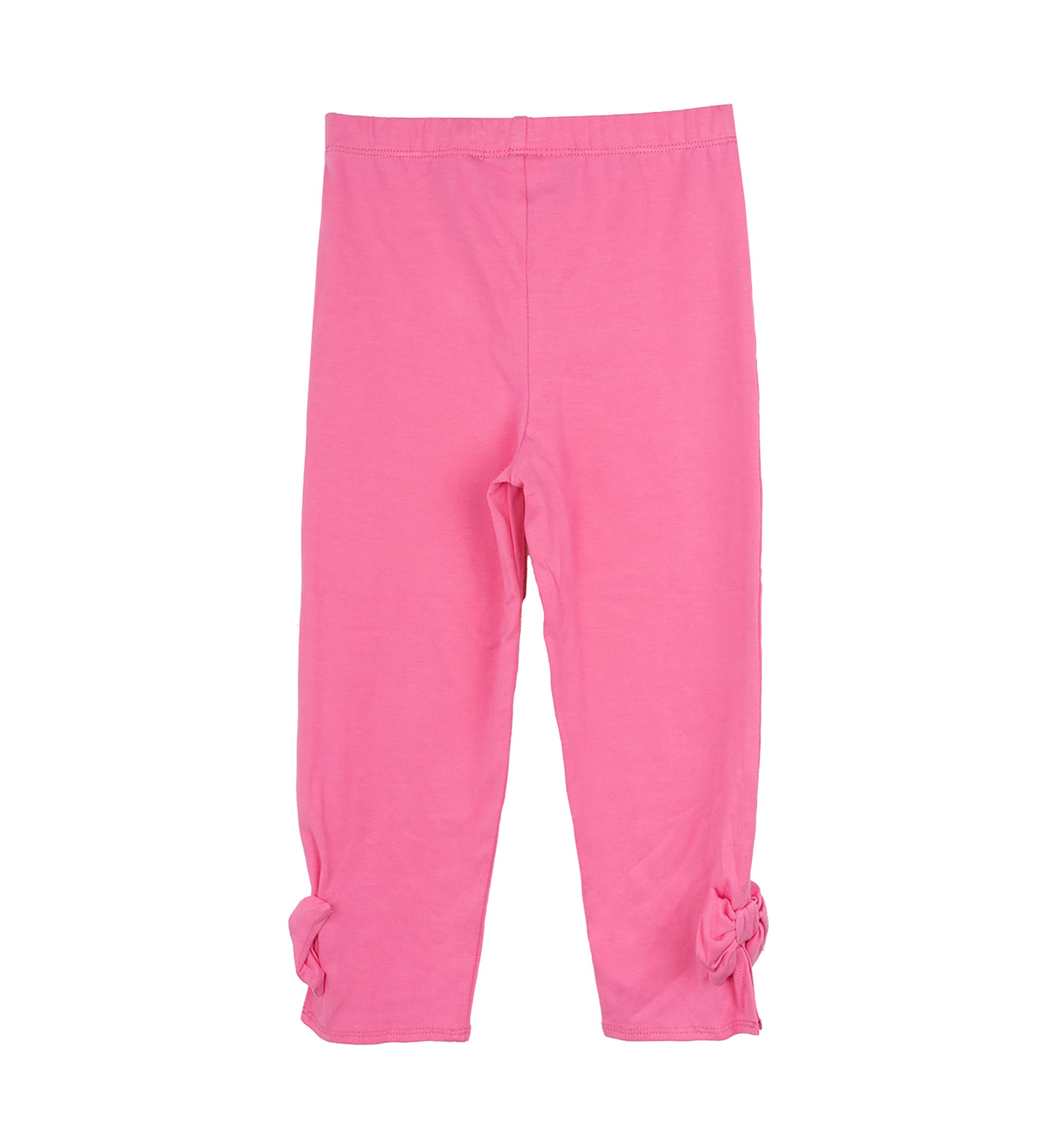 Toddler Girls Solid Pink Leggings with Bow Details