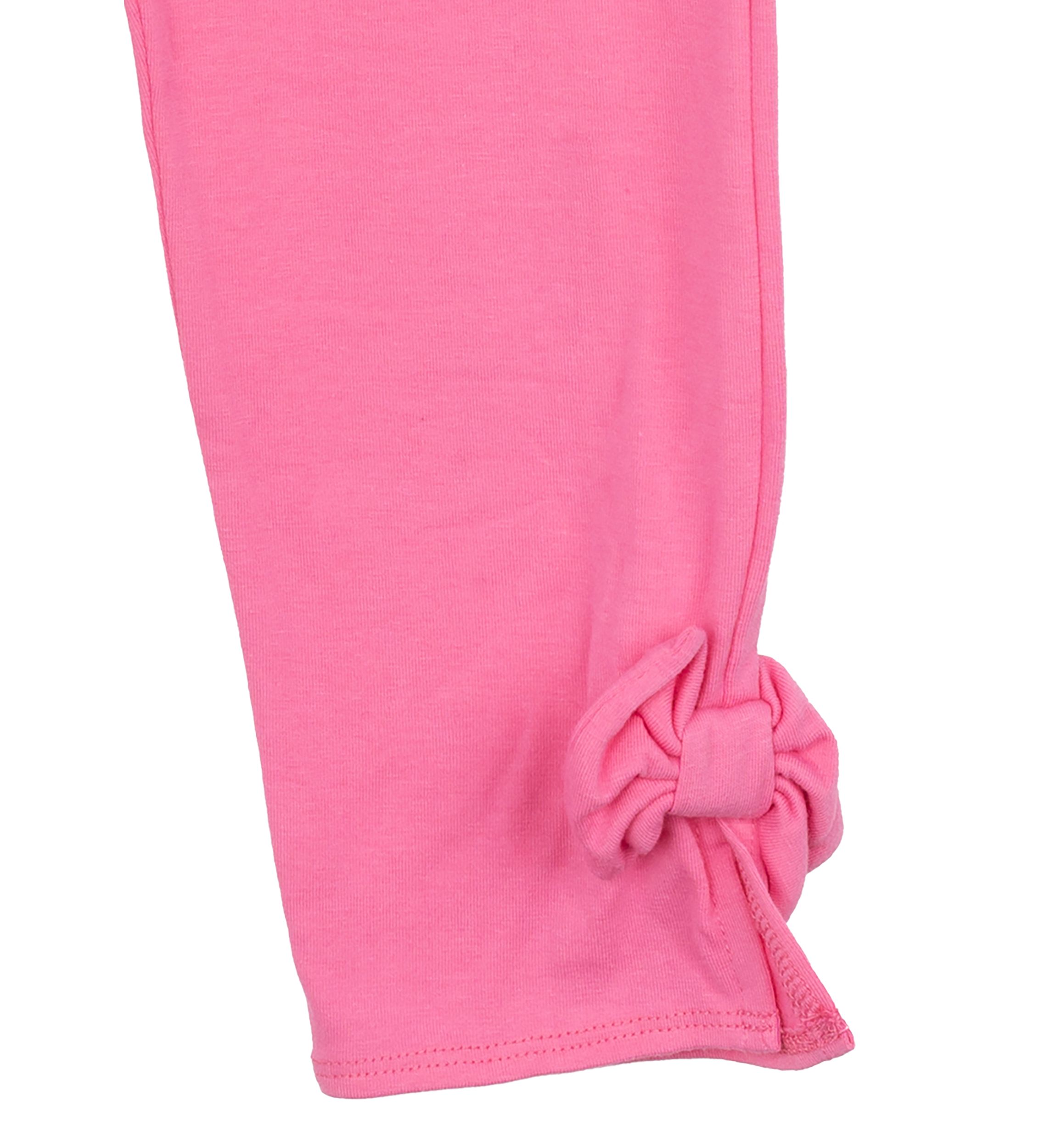 Toddler Girls Solid Pink Leggings with Bow Details