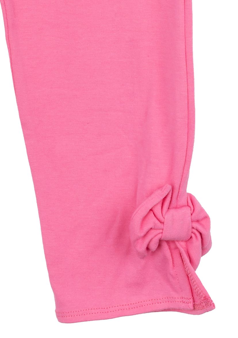 Toddler Girls Solid Pink Leggings with Bow Details