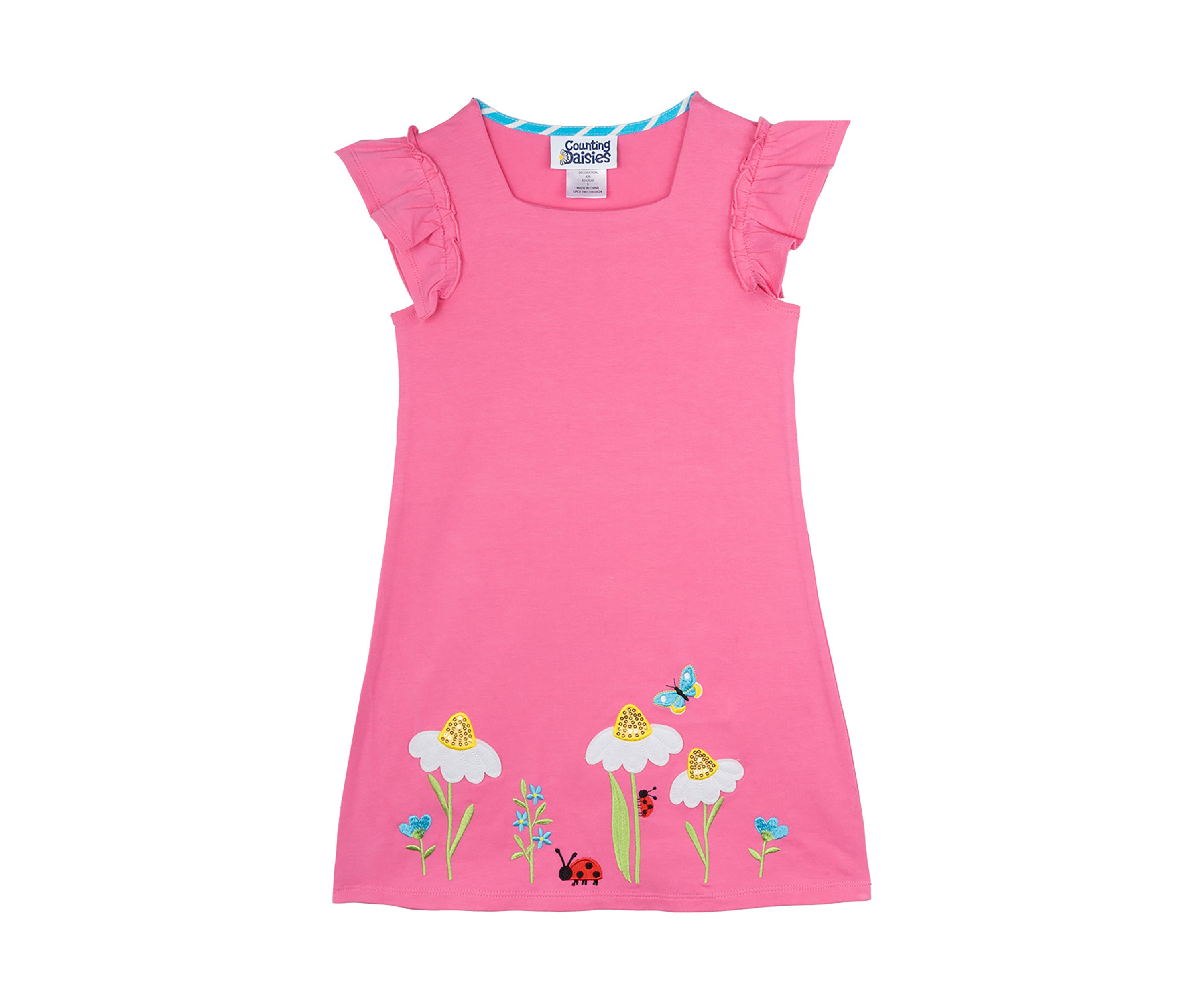 Toddler Girls Flutter Sleeve Floral Drerss