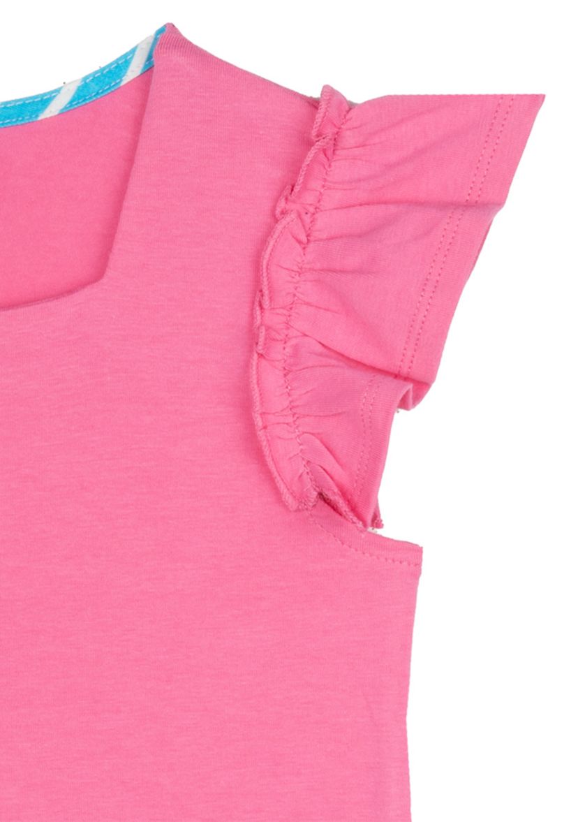 Toddler Girls Flutter Sleeve Floral Drerss