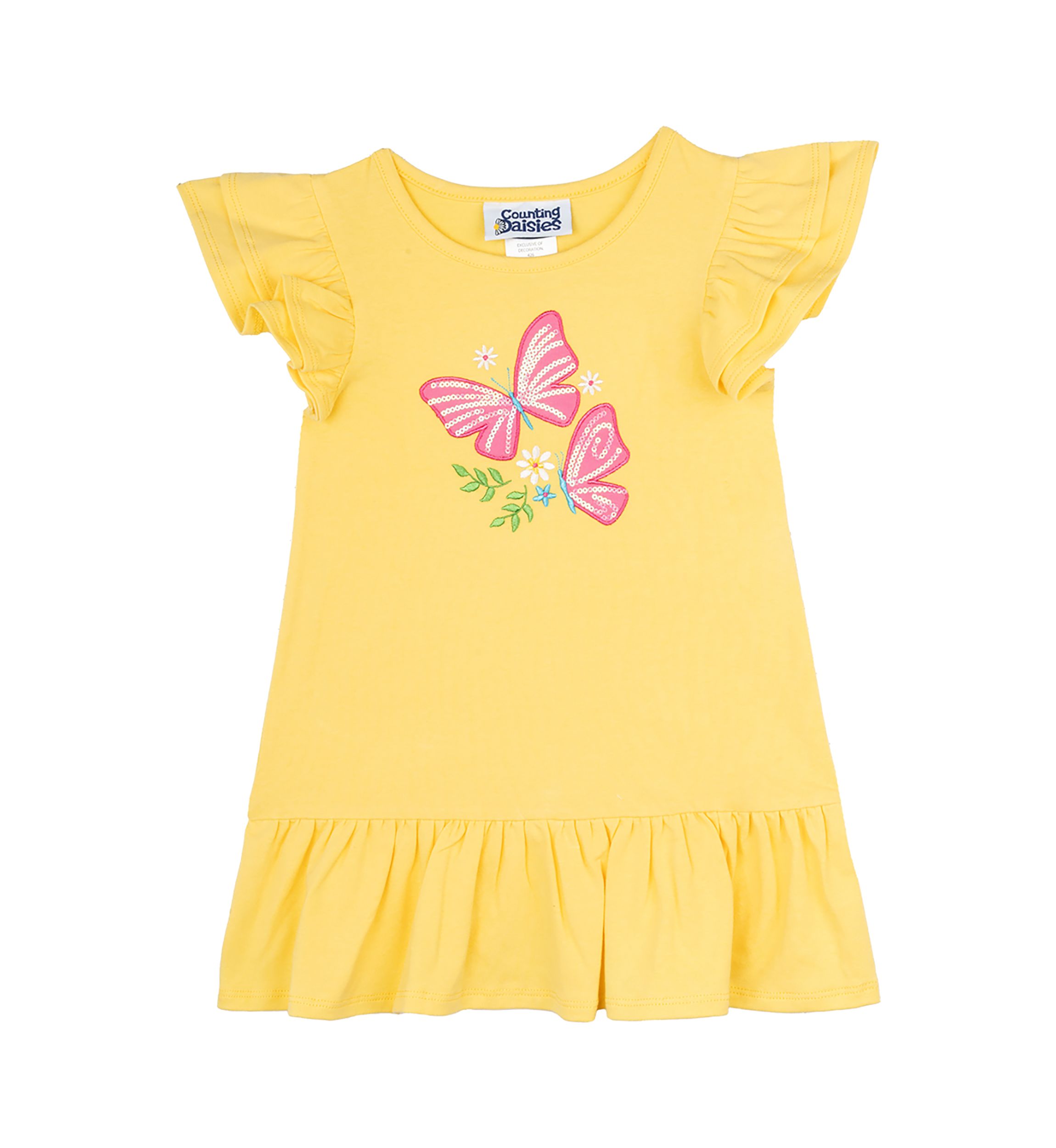 Toddler Girls Flutter Sleeve Butterfly Dress