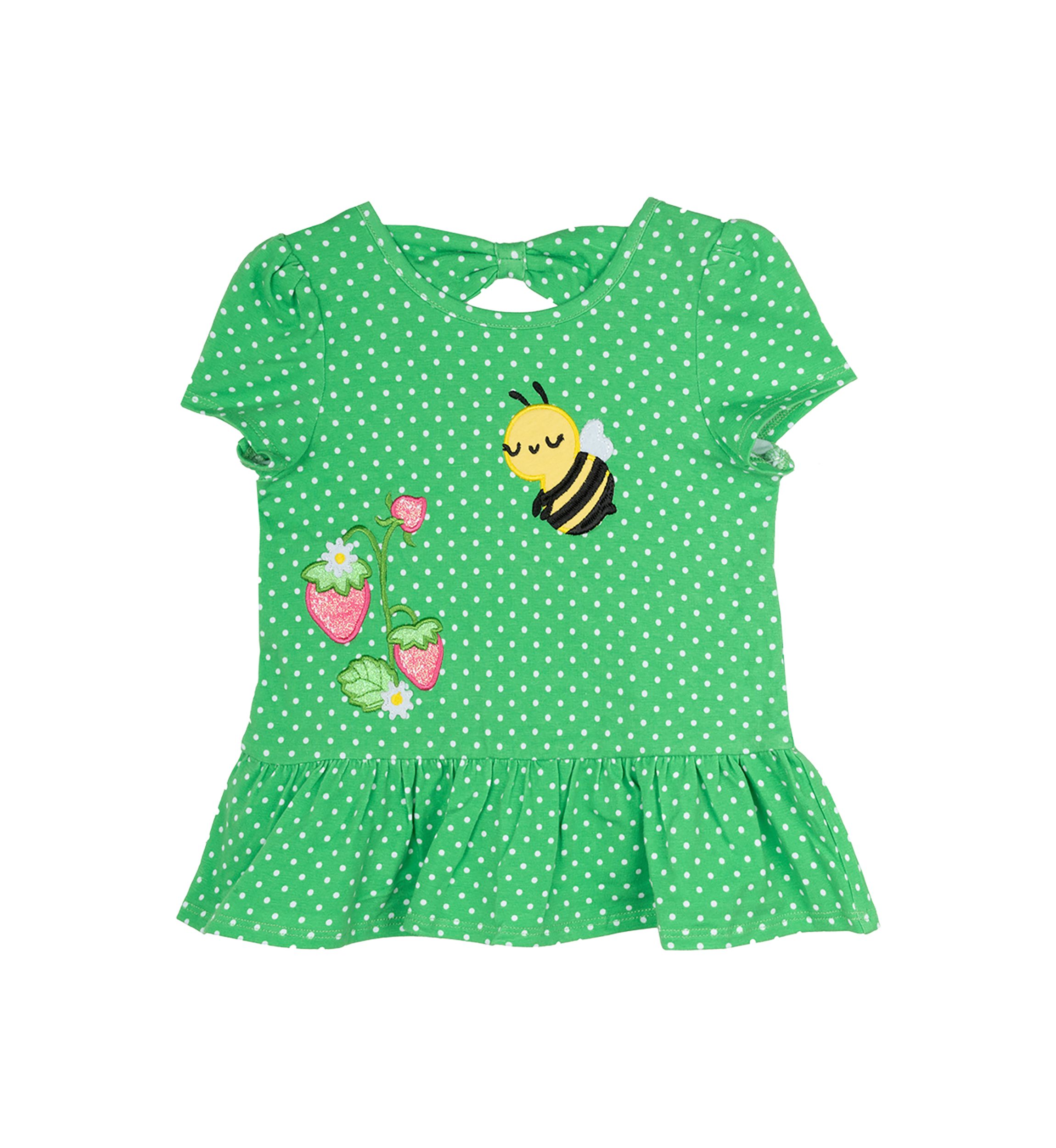 Toddler Girls Polka Dot Bee Top 