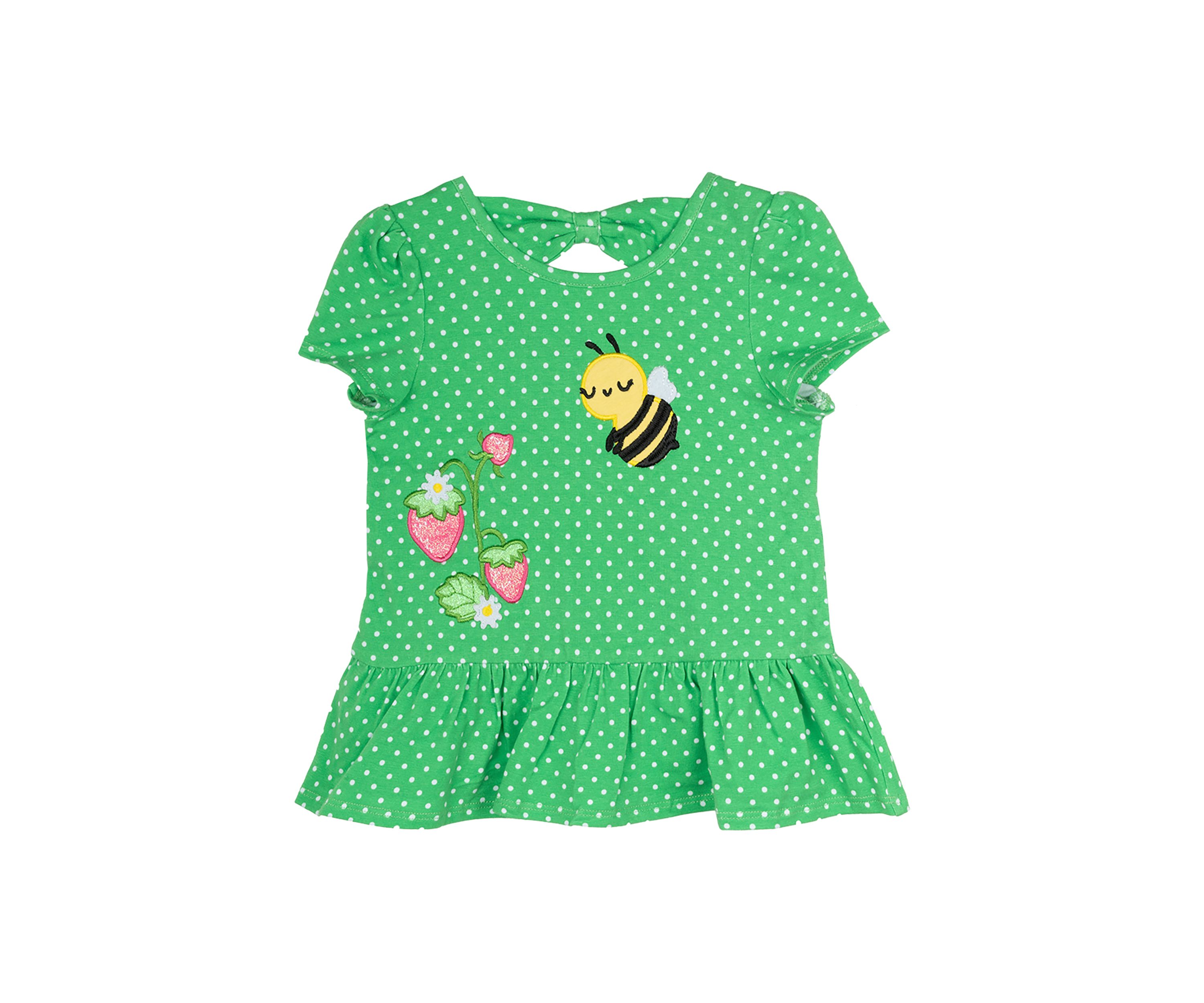 Toddler Girls Polka Dot Bee Top 