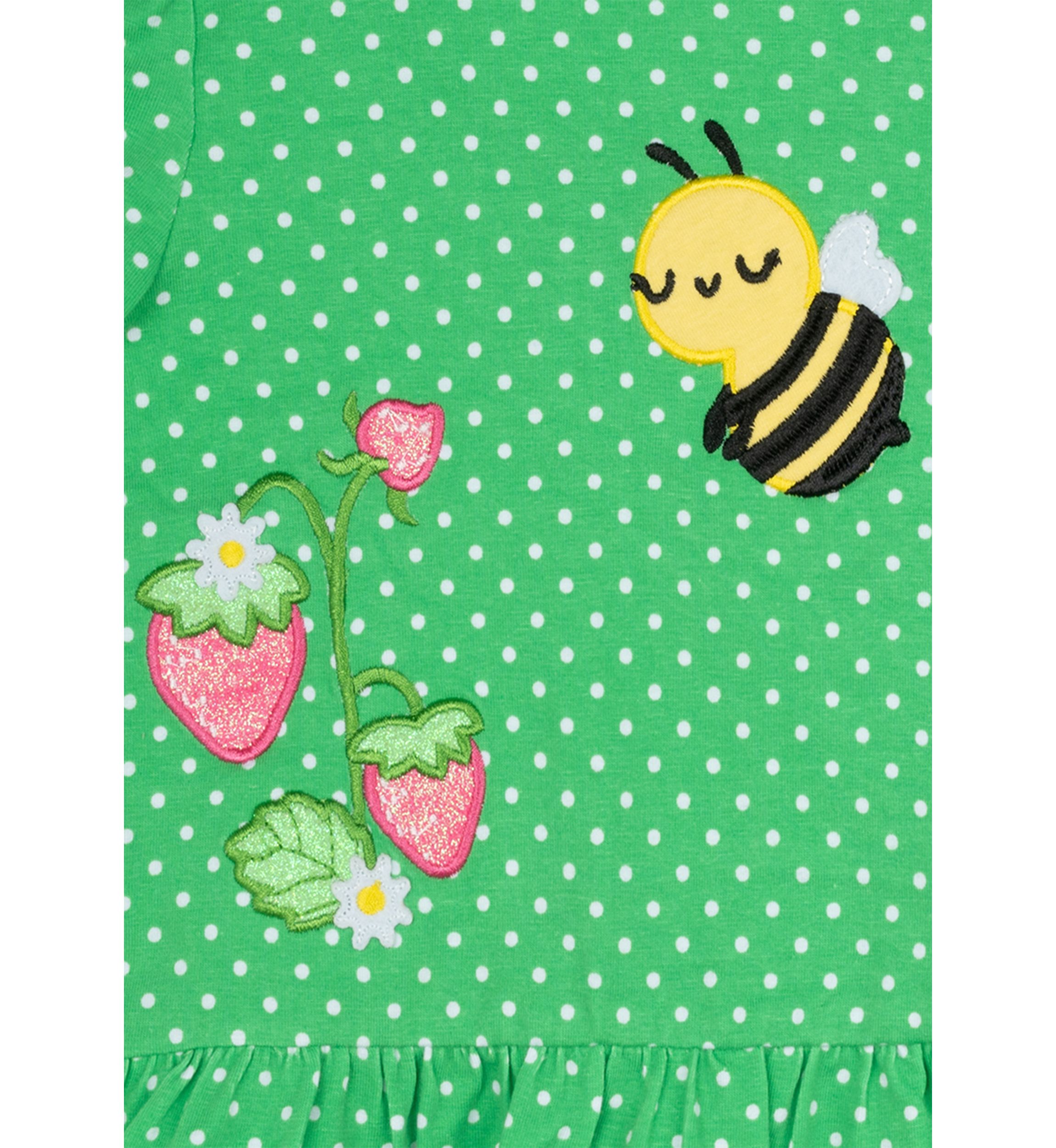 Toddler Girls Polka Dot Bee Top 