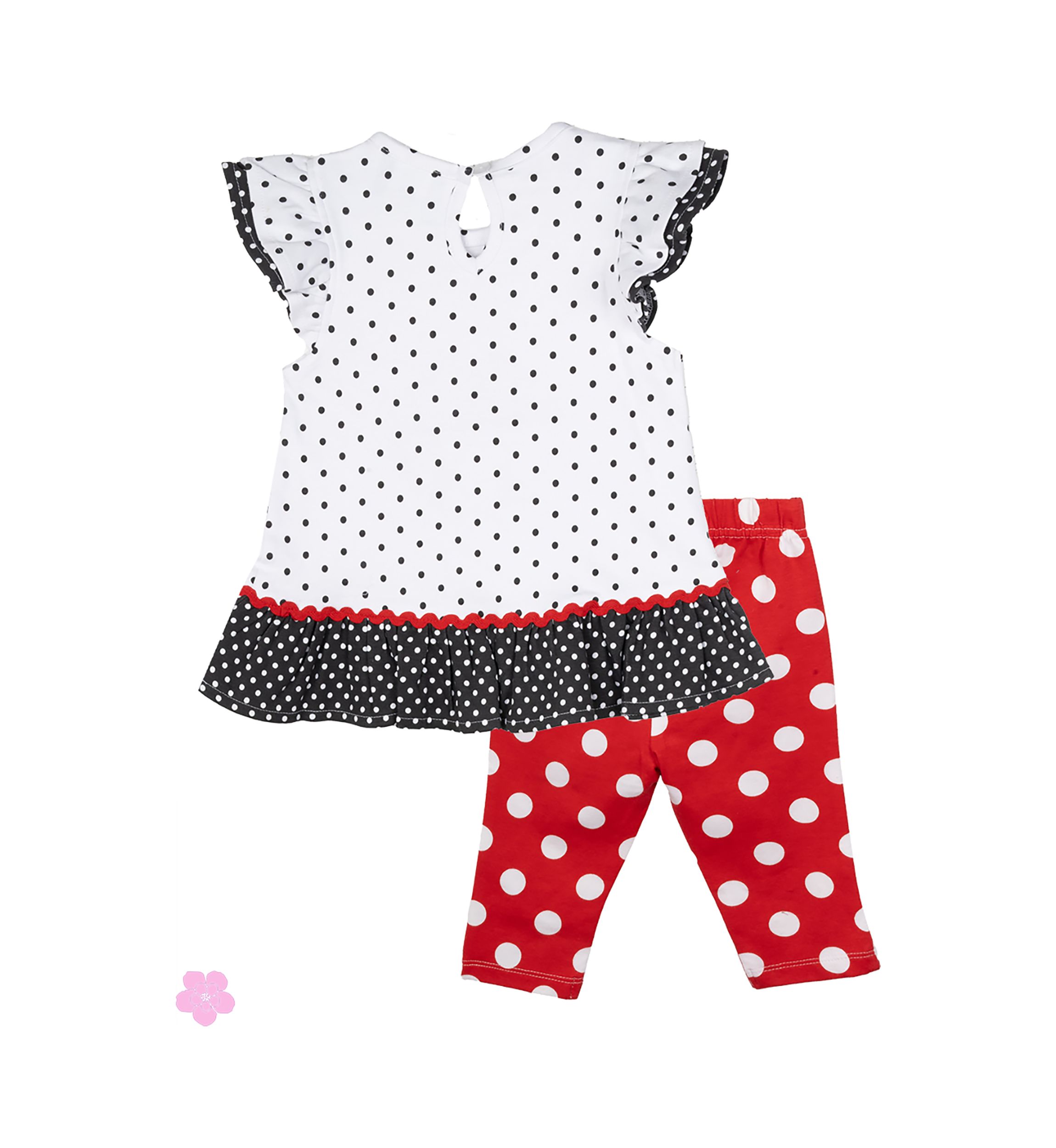 Baby Girls Dot Print Ladybug Top and Leggings Set