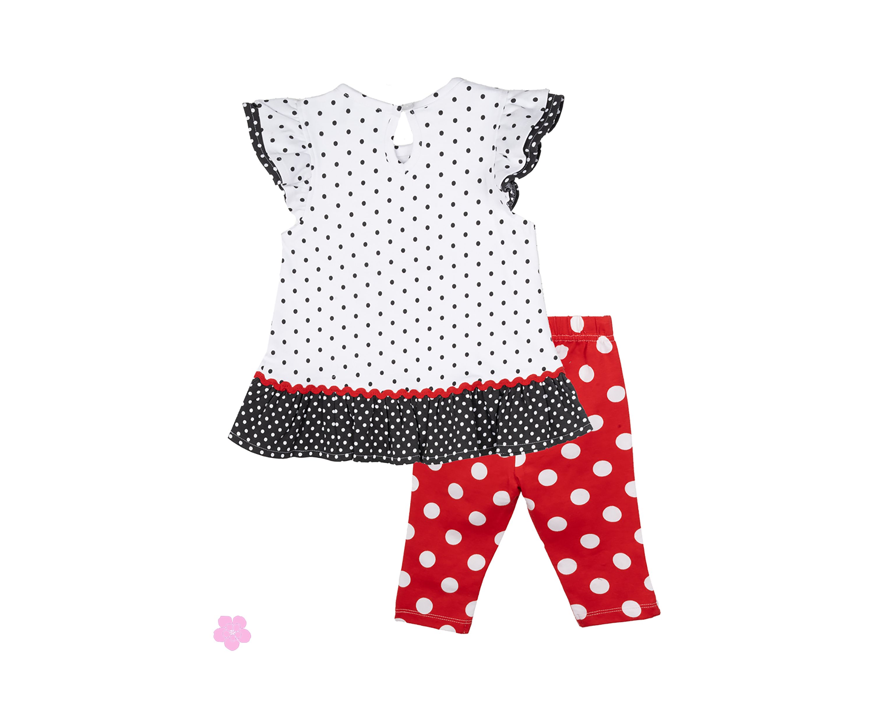 Baby Girls Dot Print Ladybug Top and Leggings Set