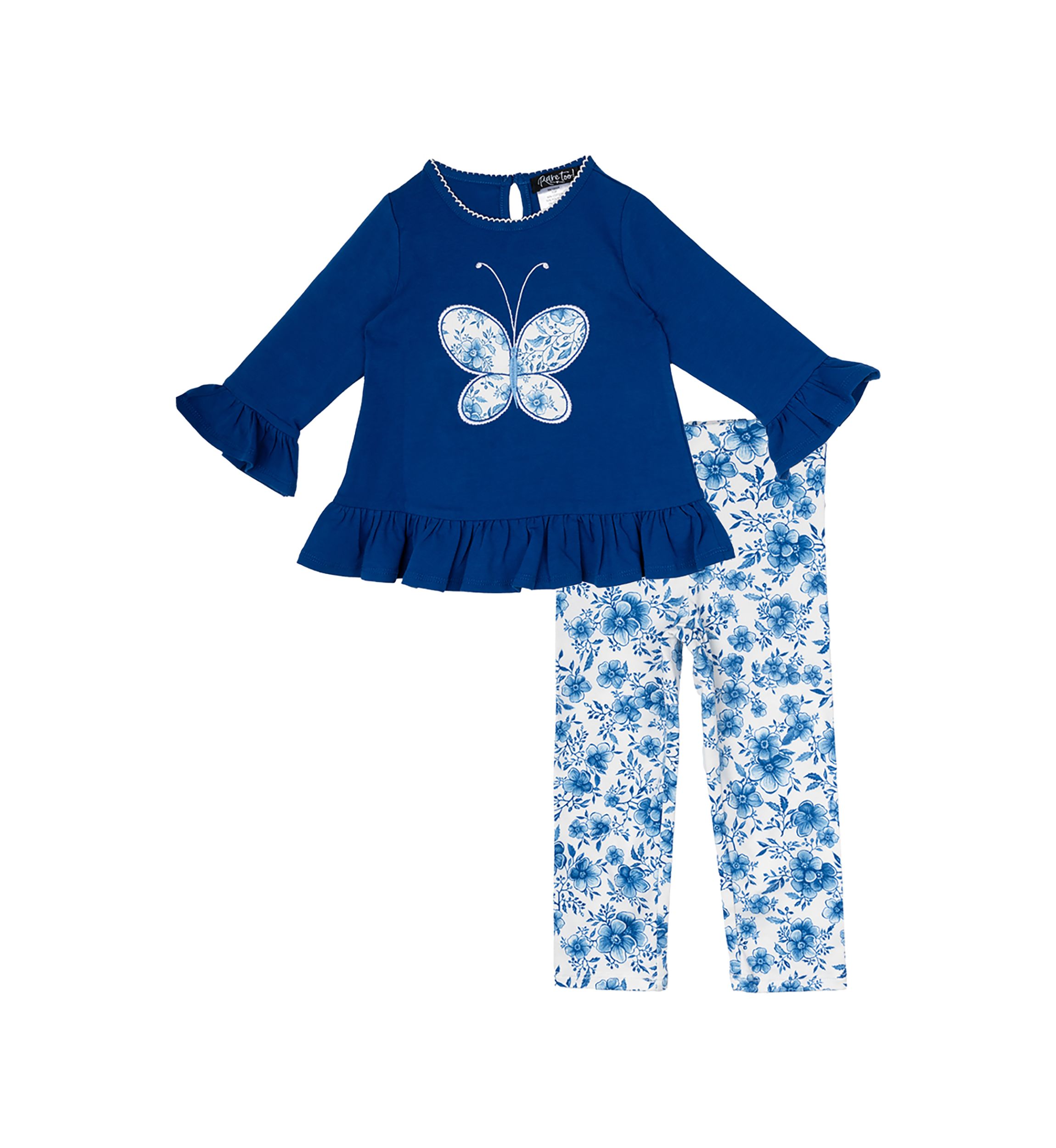 Baby Girls Butterfly Appliqué Top and Printed Leggings Set