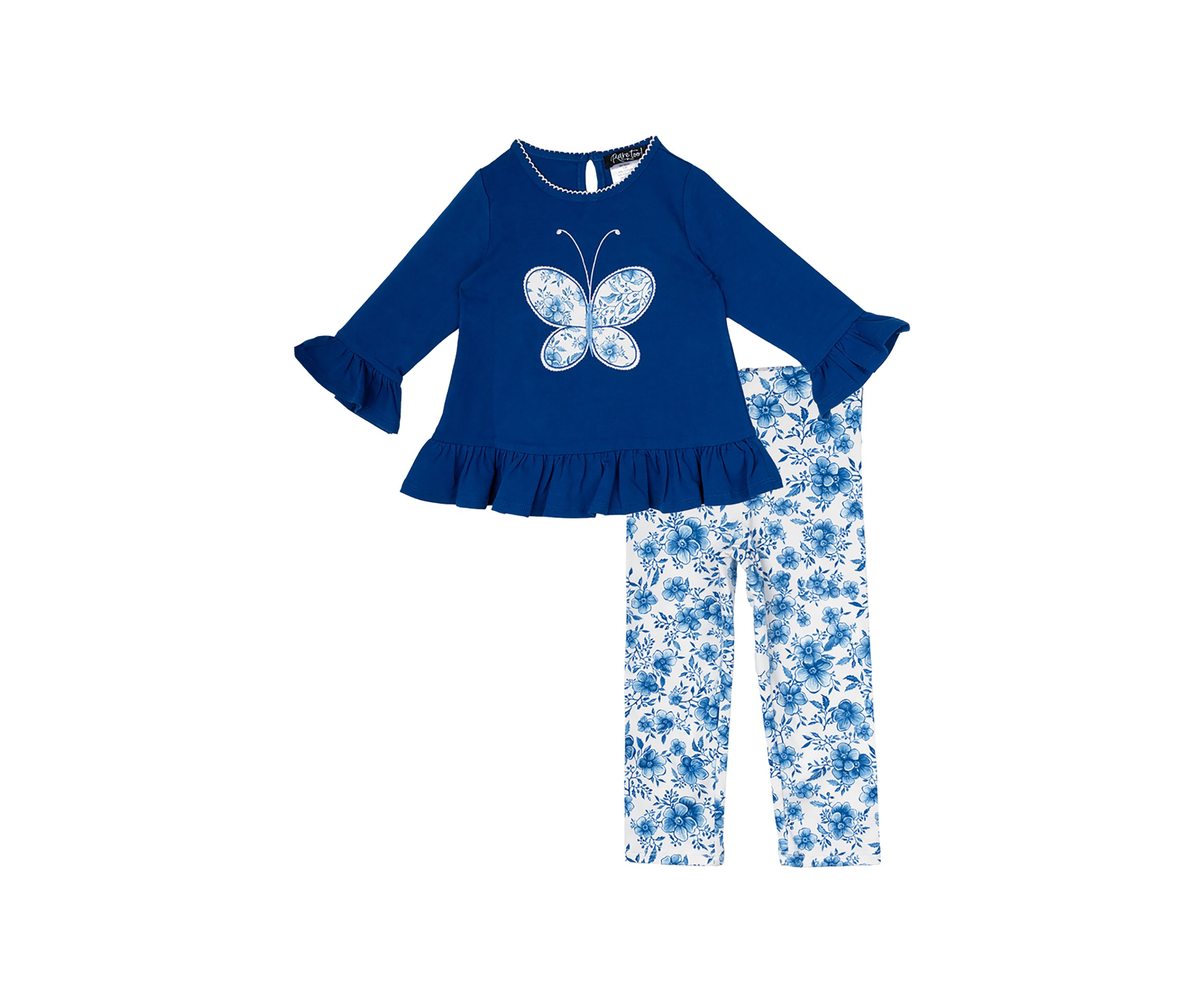 Baby Girls Butterfly Appliqué Top and Printed Leggings Set