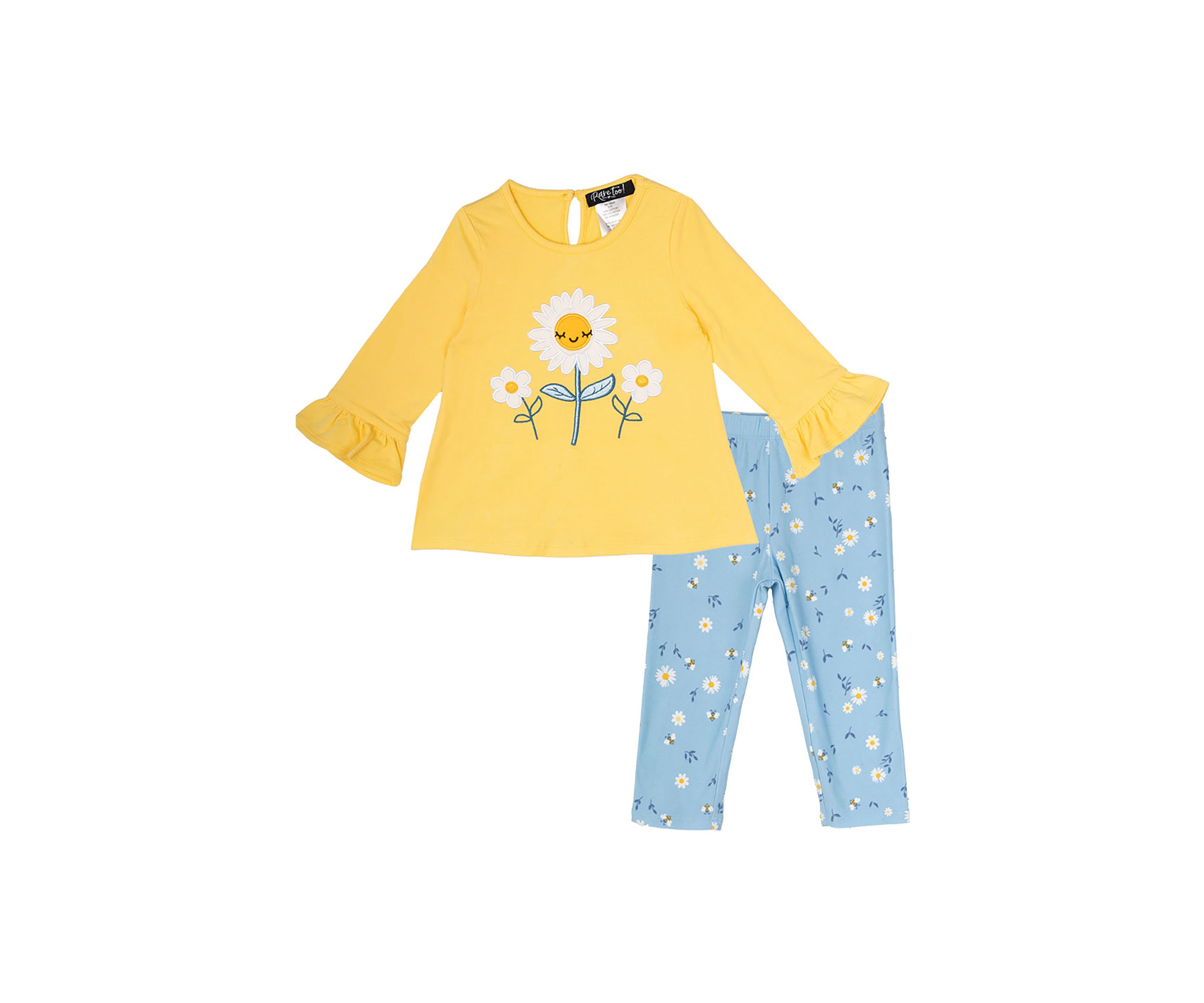 Baby Girls Daisy Graphic Top and Printed Leggings Set