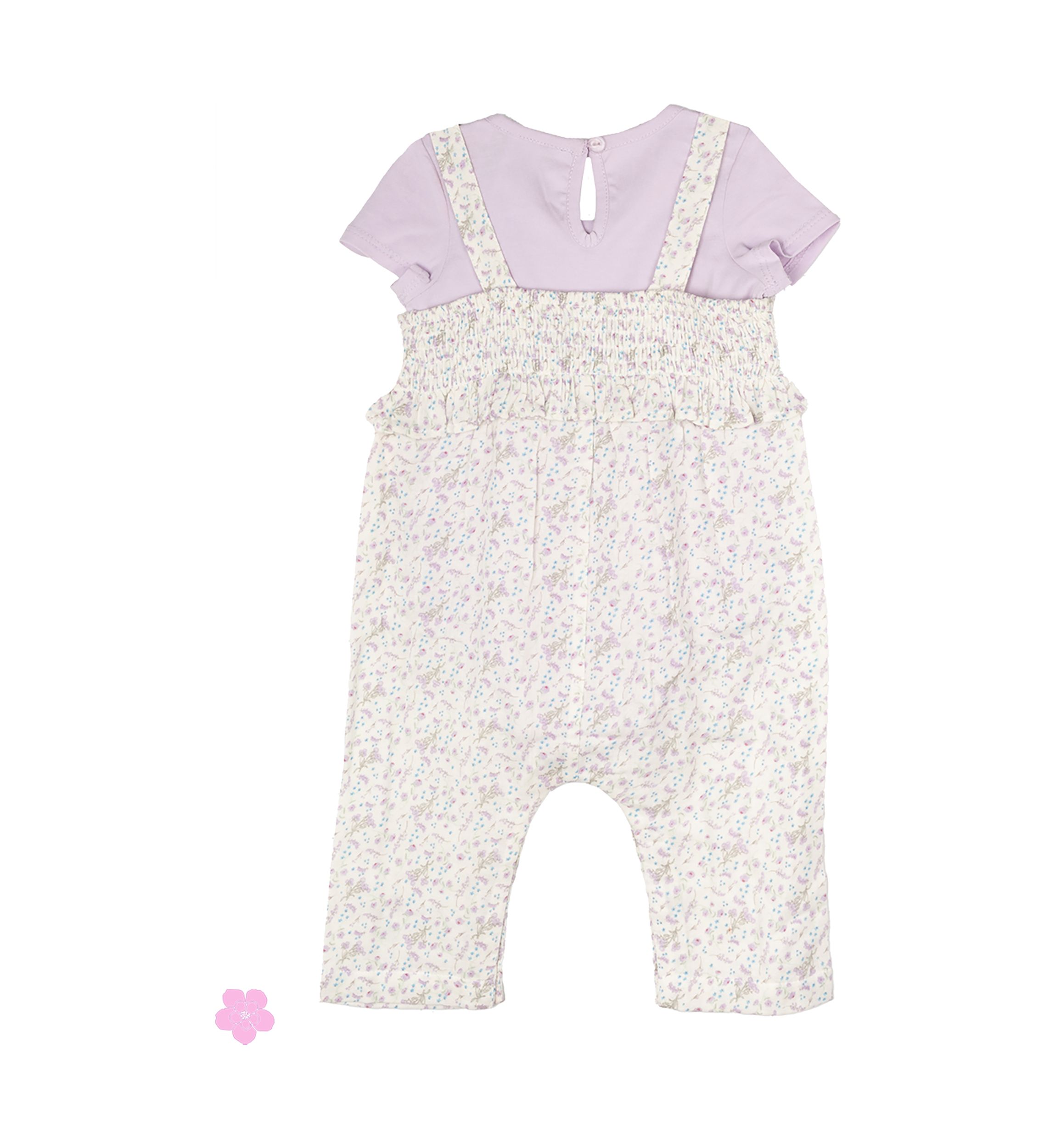 Baby Girls Knit Top and Printed Jumpsuit Set