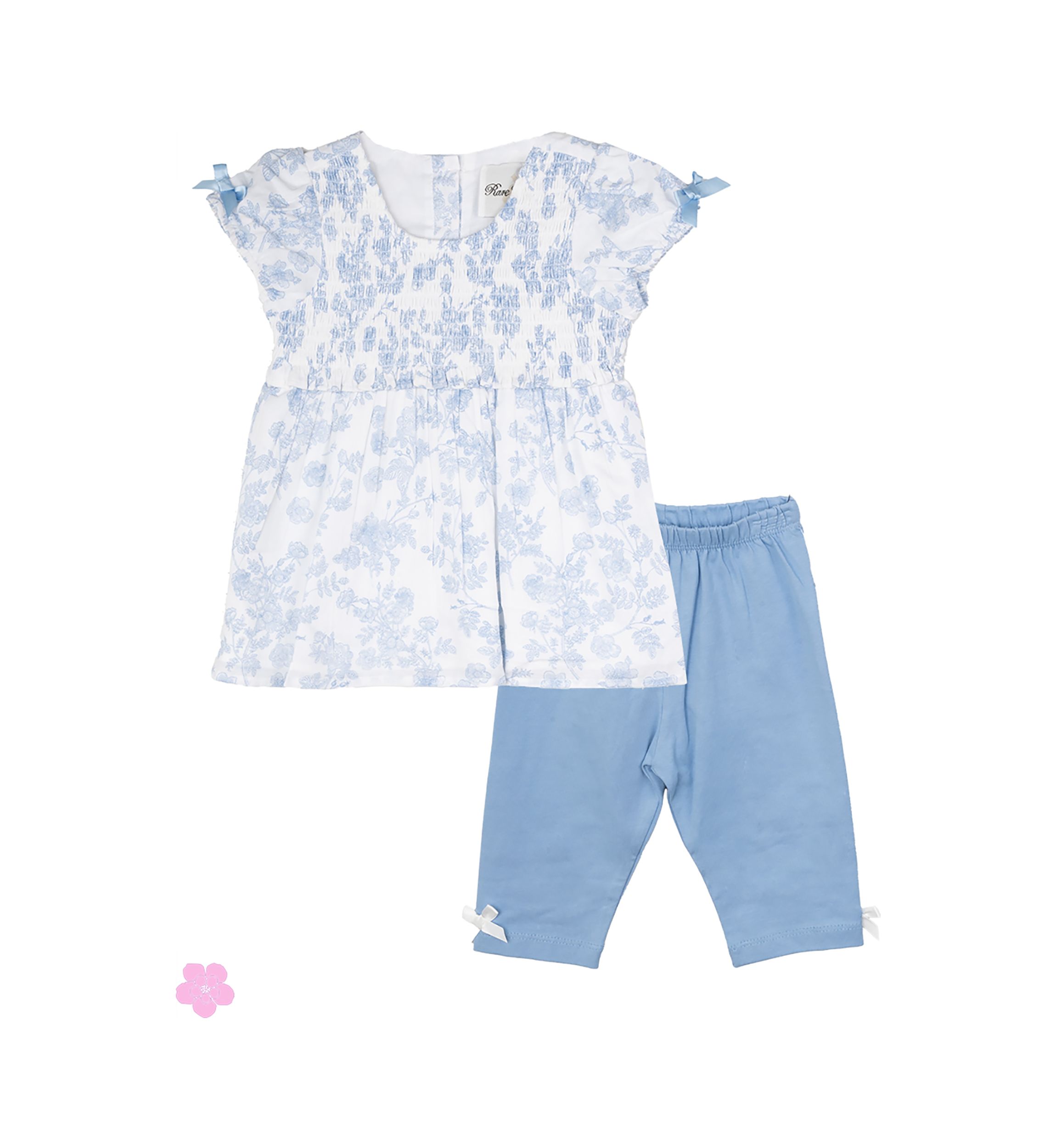 Baby Girls Printed Cotton Voile Smocked Set