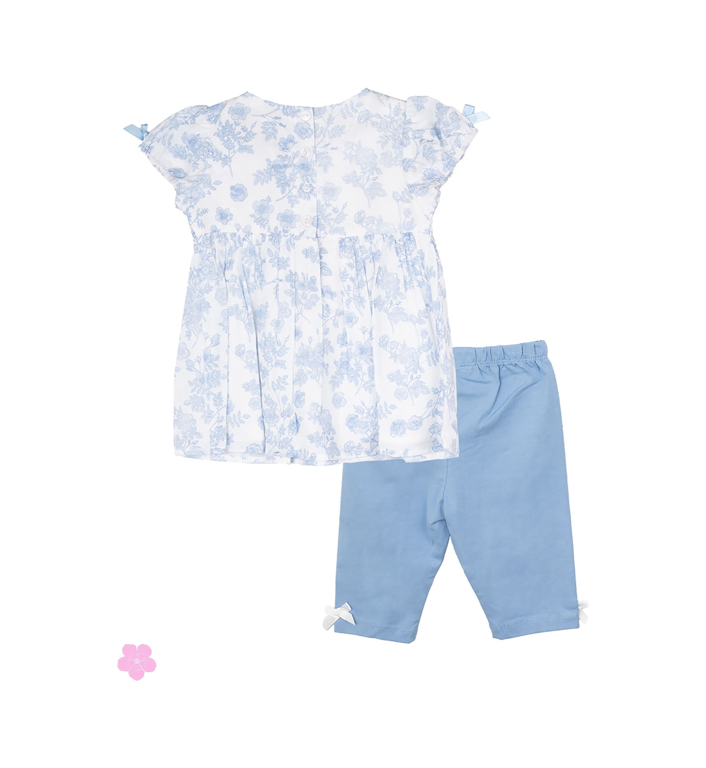 Baby Girls Printed Cotton Voile Smocked Set