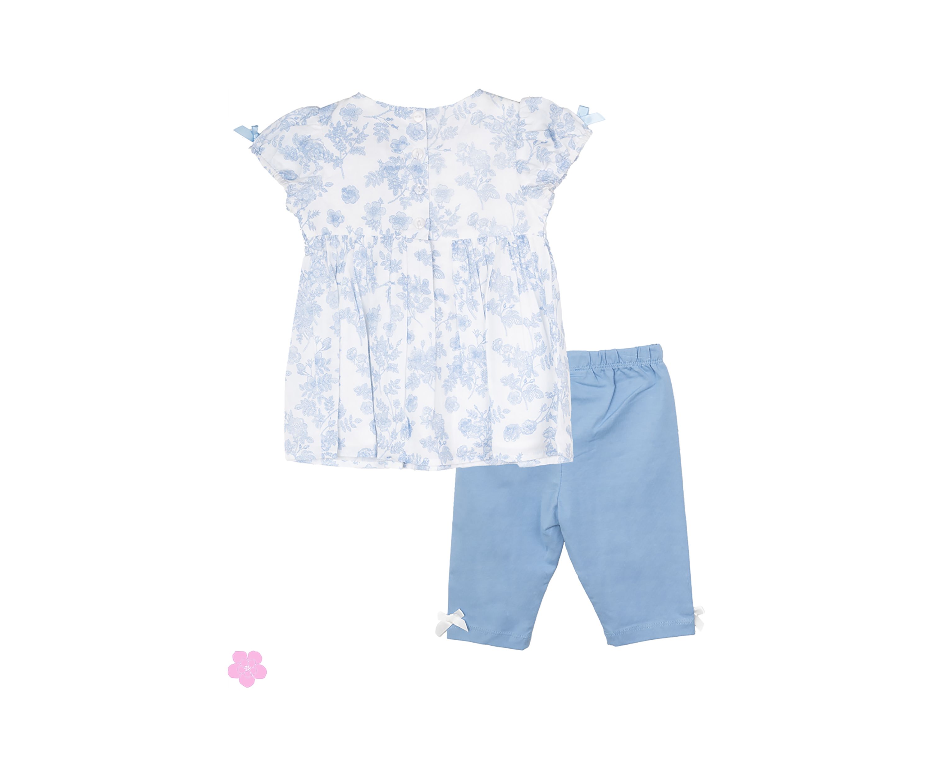 Baby Girls Printed Cotton Voile Smocked Set