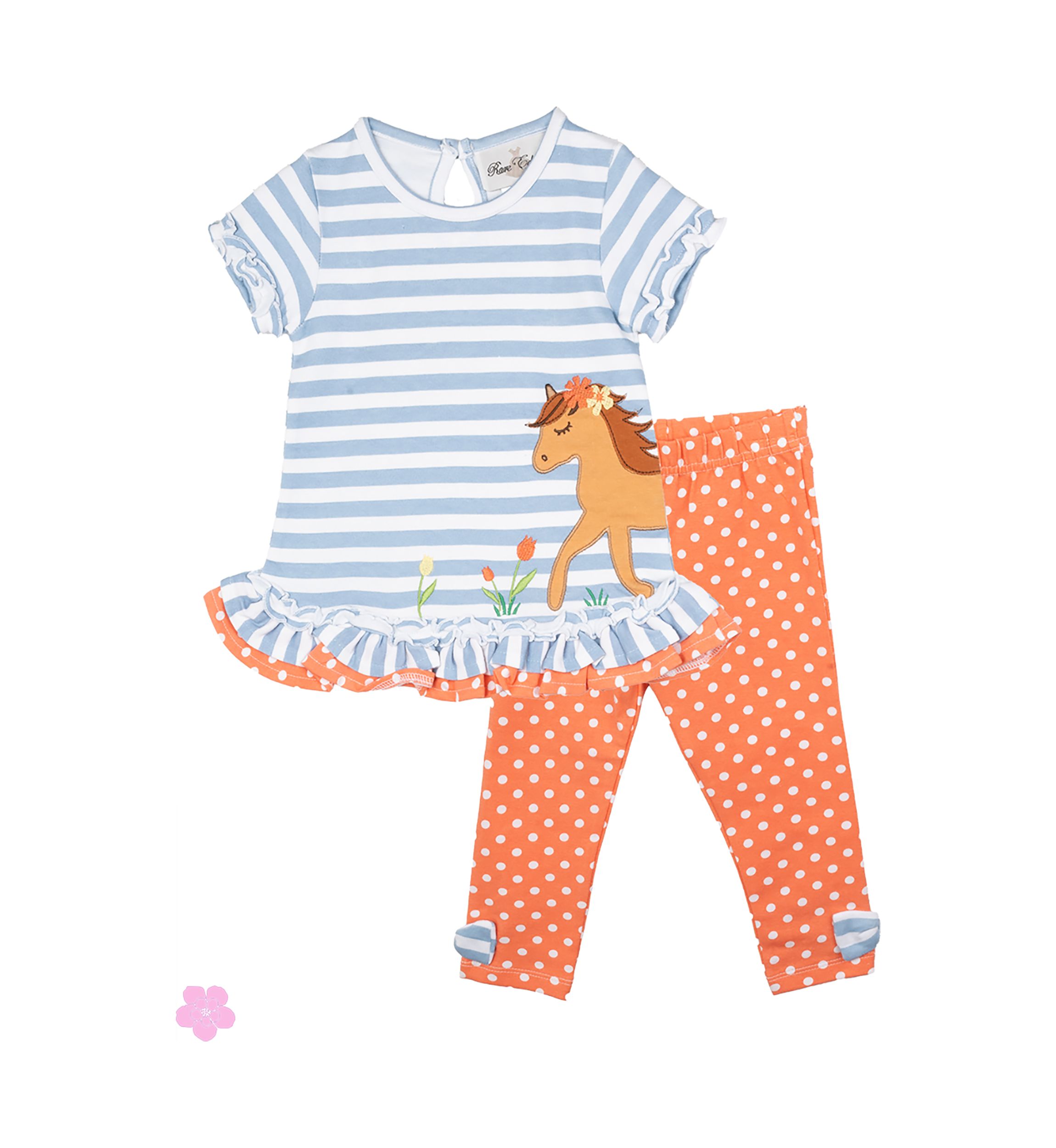 Baby Girls Horse Appliqué Set