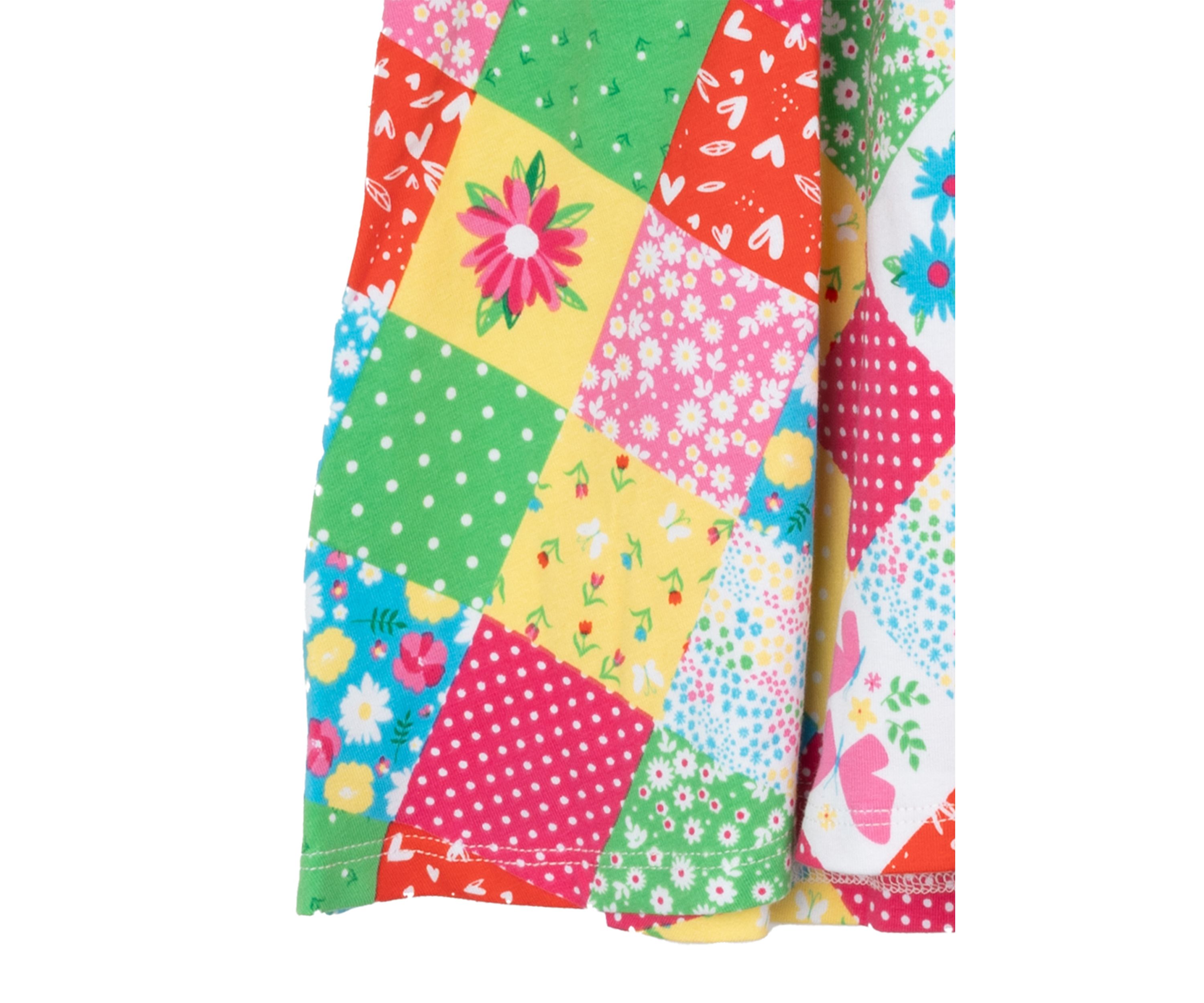 Baby Girls Puff Sleeve Patchwork Dress and Bloomer