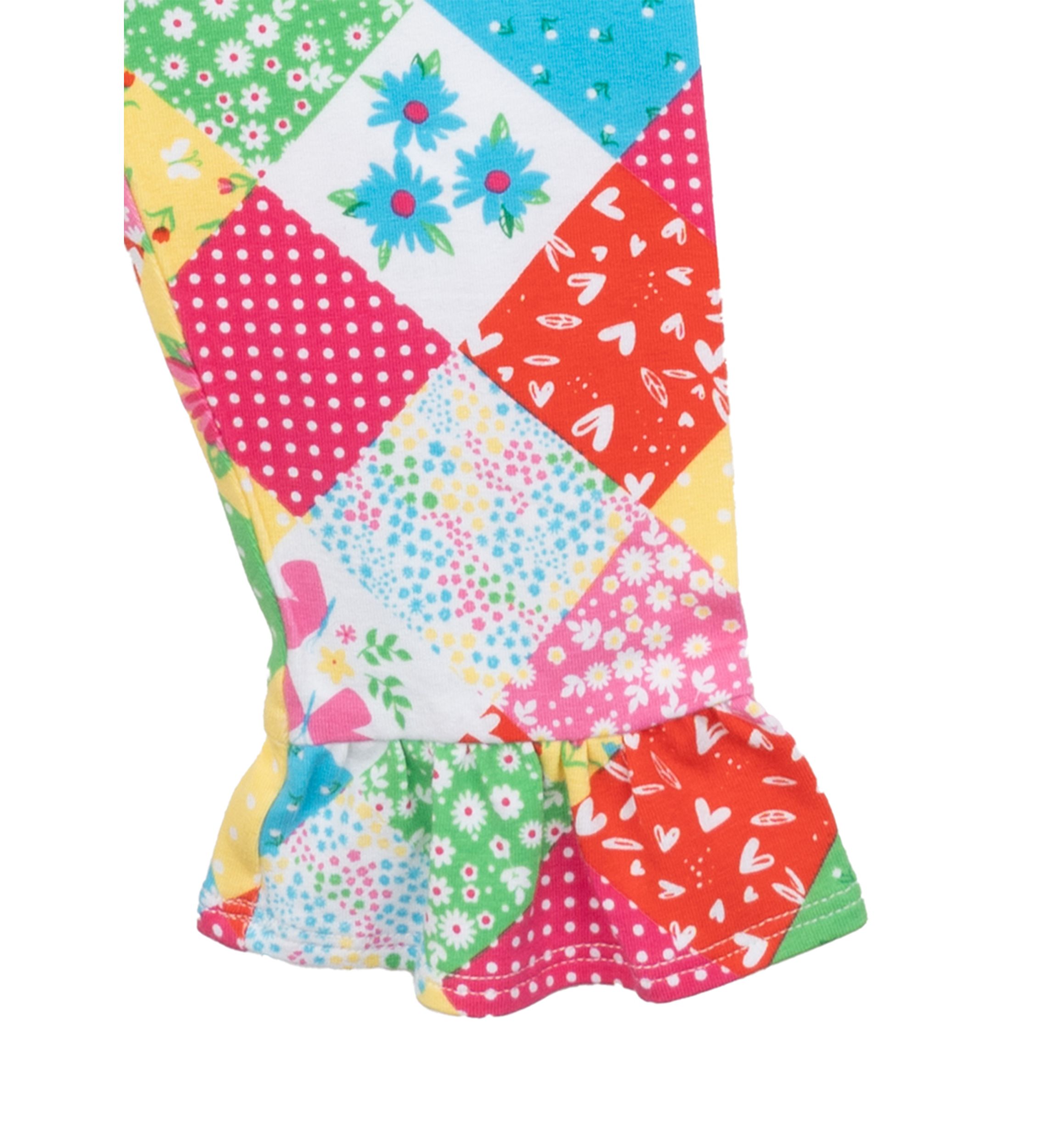 Baby Girls Rainbow Graphic Top and Patchwork Pants Set 