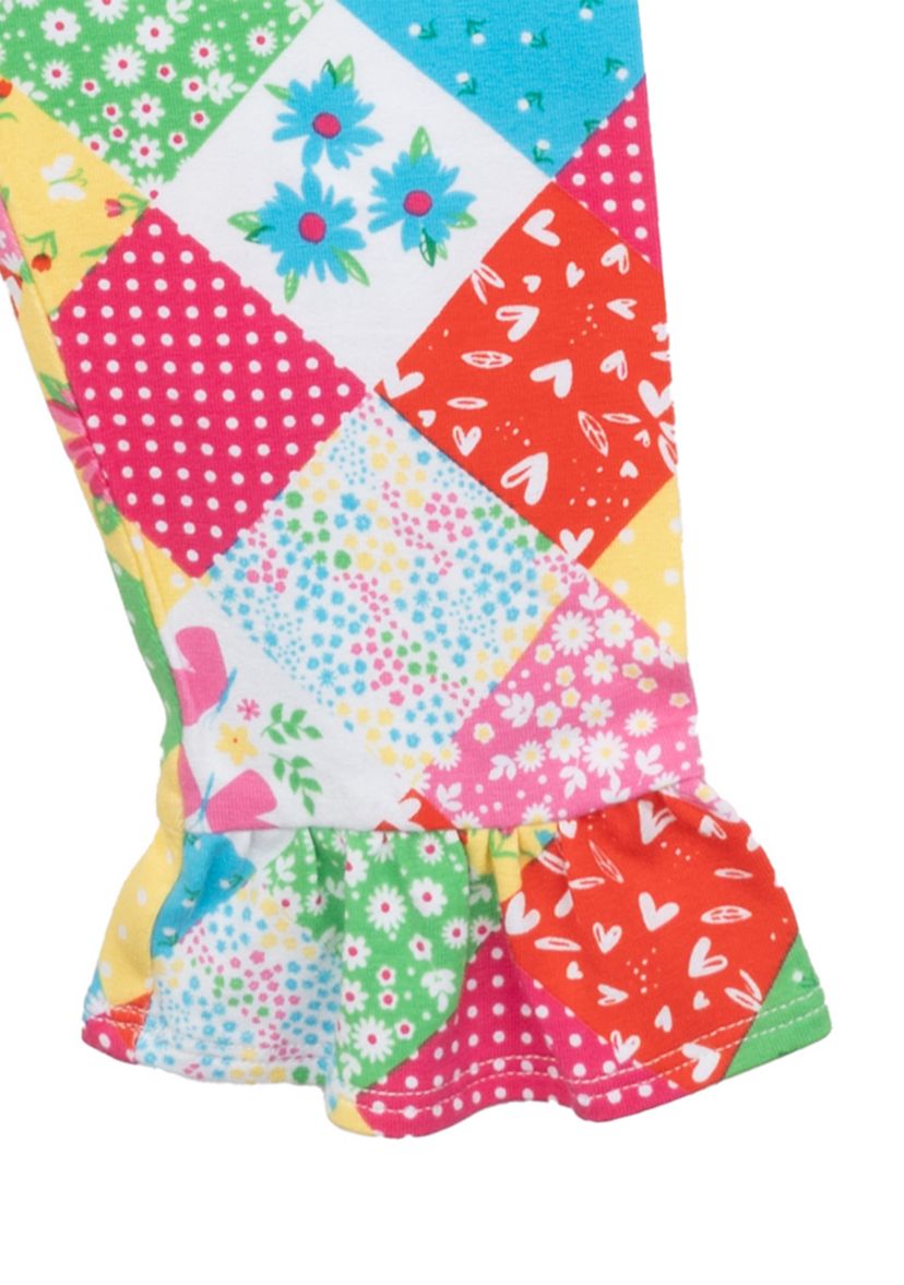 Baby Girls Rainbow Graphic Top and Patchwork Pants Set 
