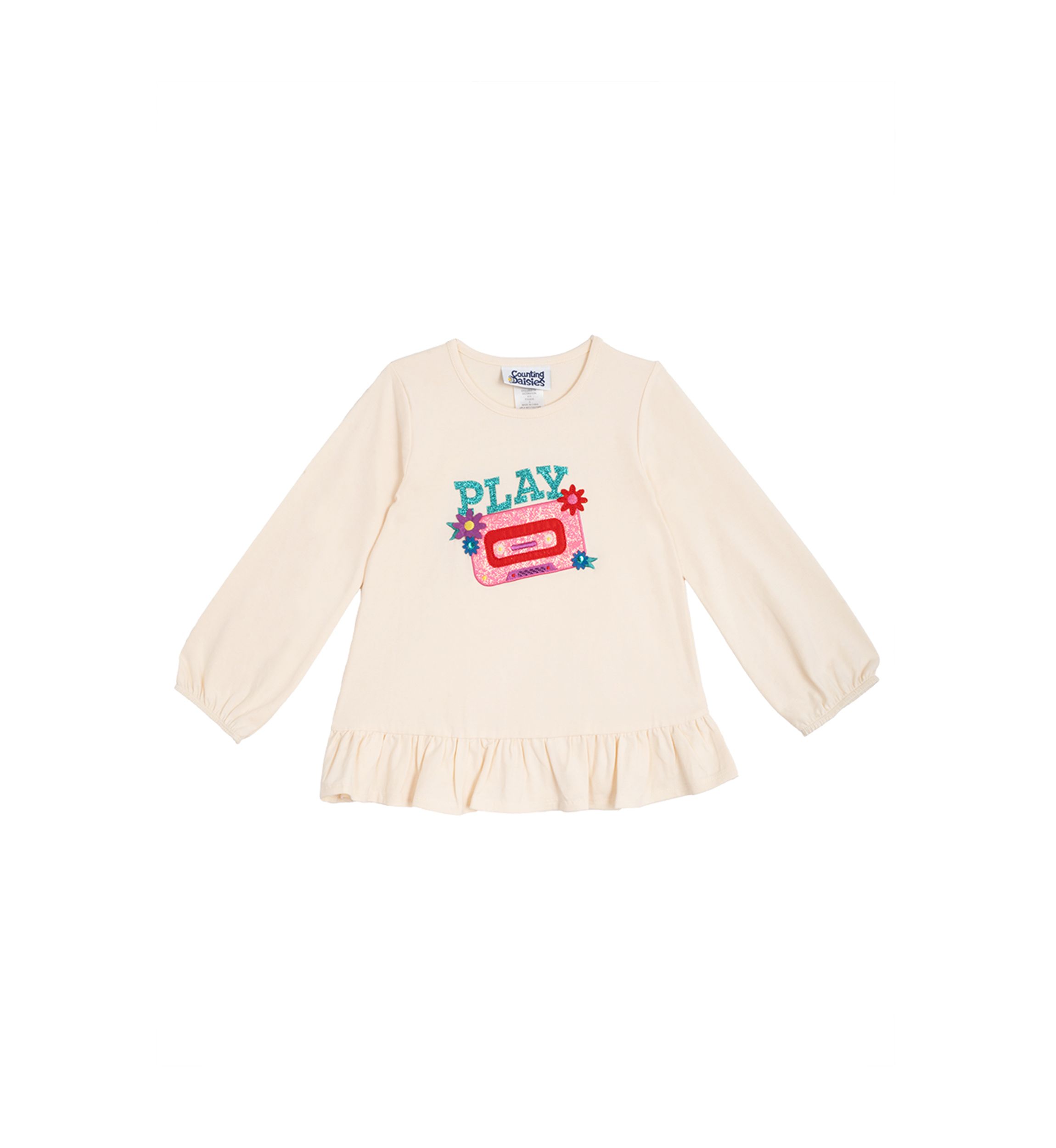 Toddler Girls Long Sleeve Play Tape Top