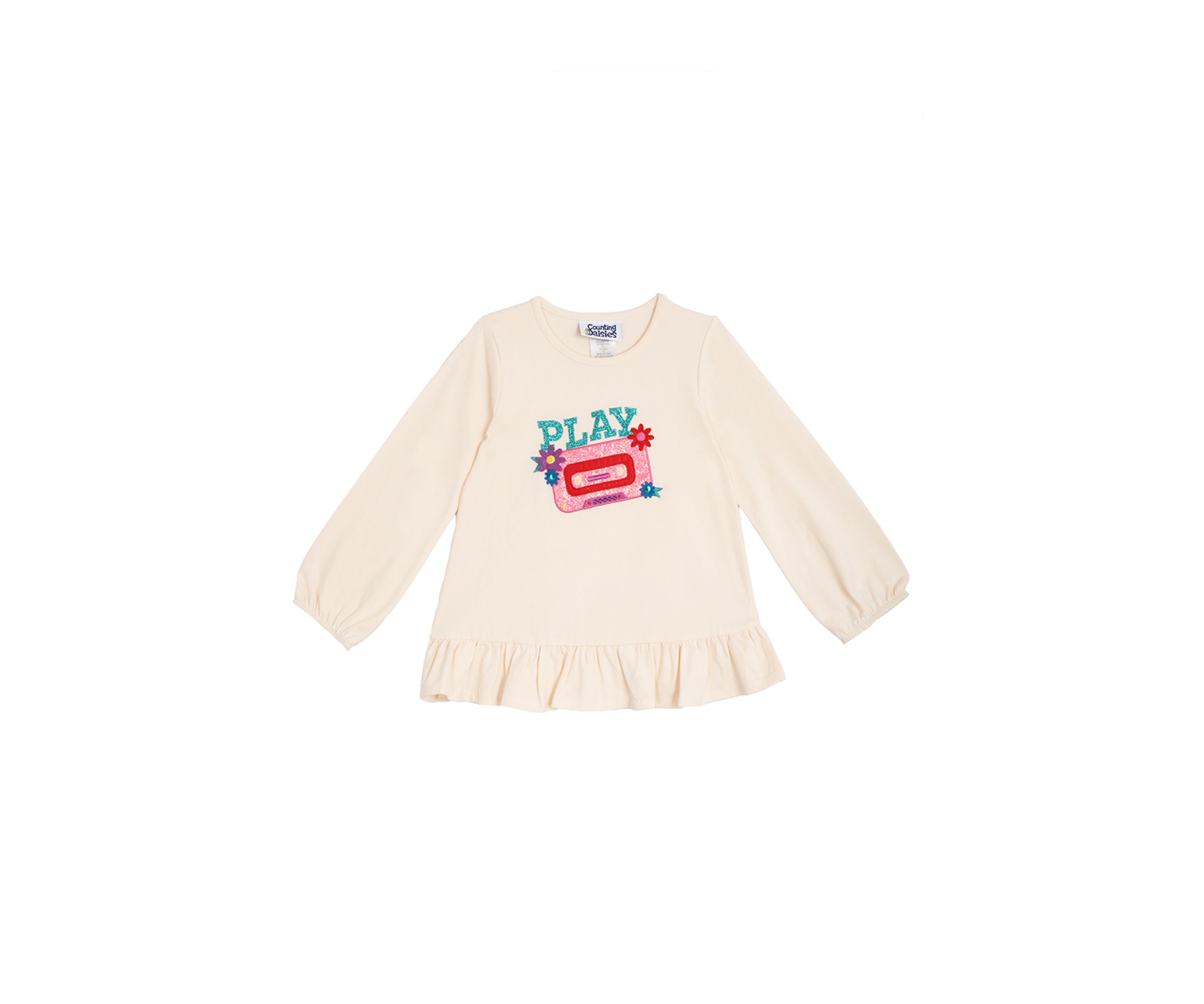 Toddler Girls Long Sleeve Play Tape Top