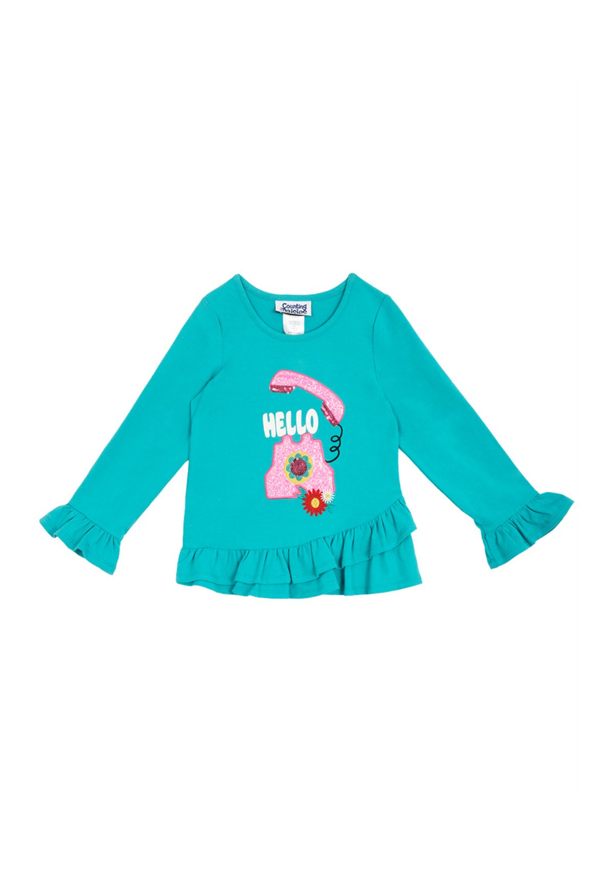 Toddler Girls Long Sleeve Phone Top